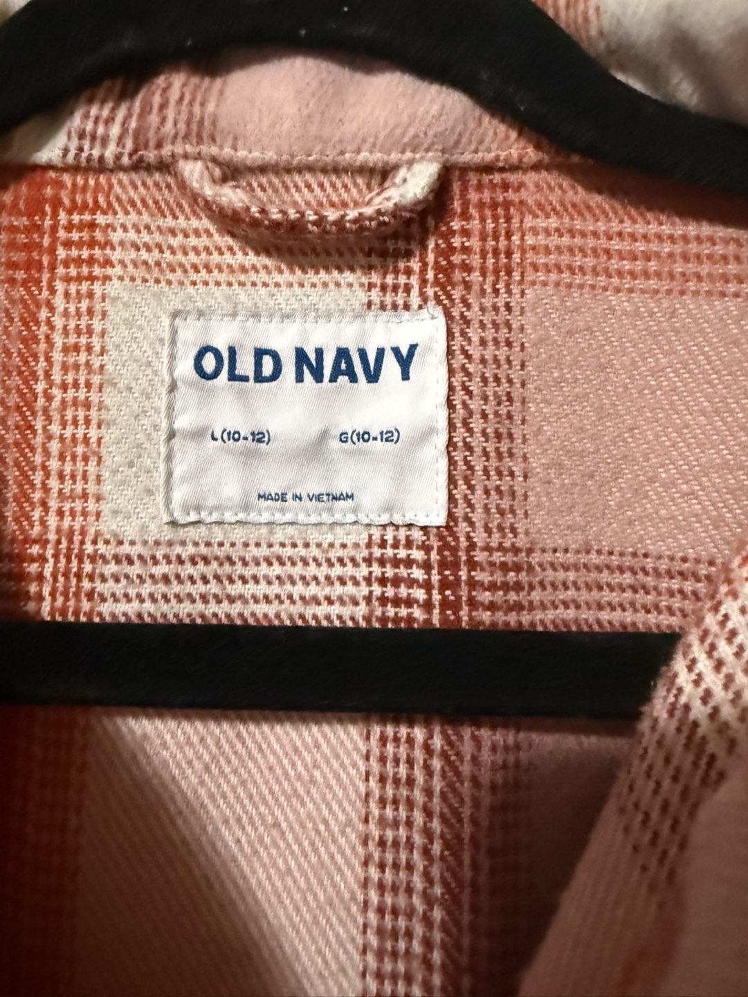 Old Navy Pink Plaid Flannel Shirt Jacket Size L (10-12) - photo 2