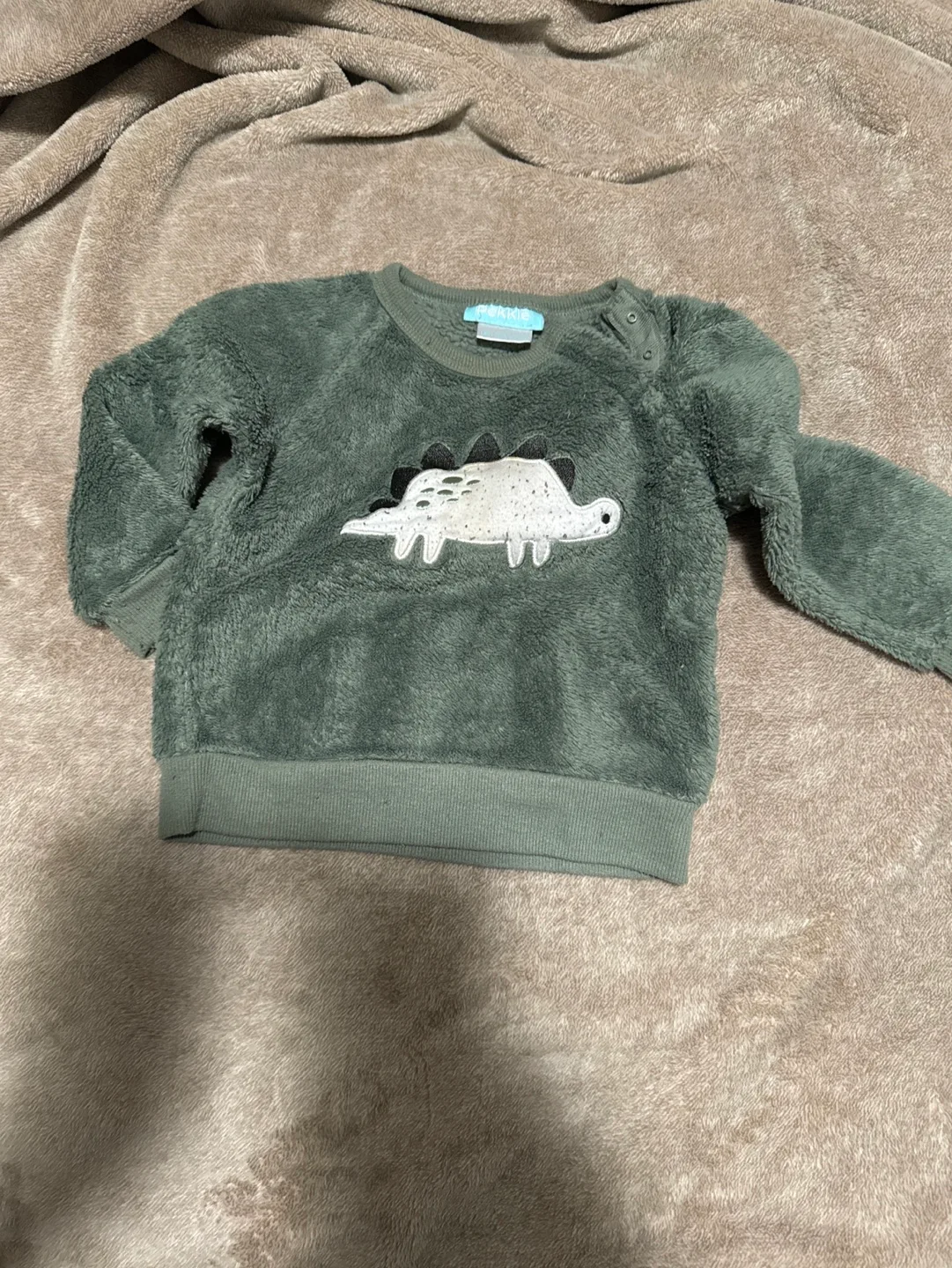 Green Fuzzy Dinosaur Sweater thumbnail