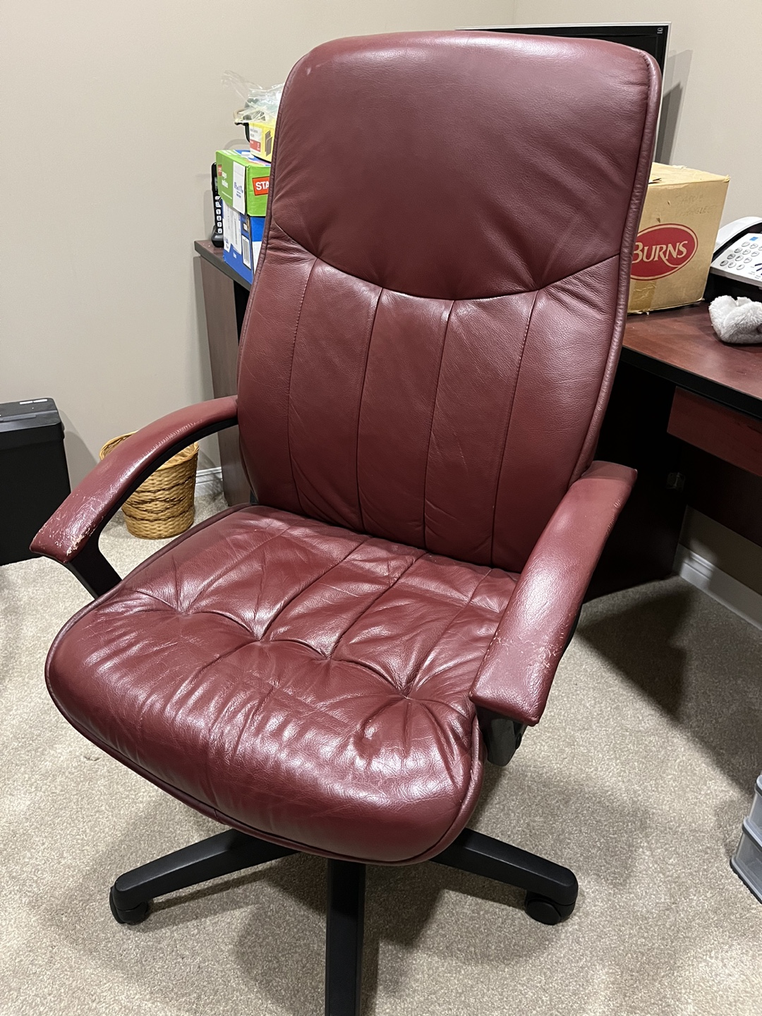 Red Leather Office Chair