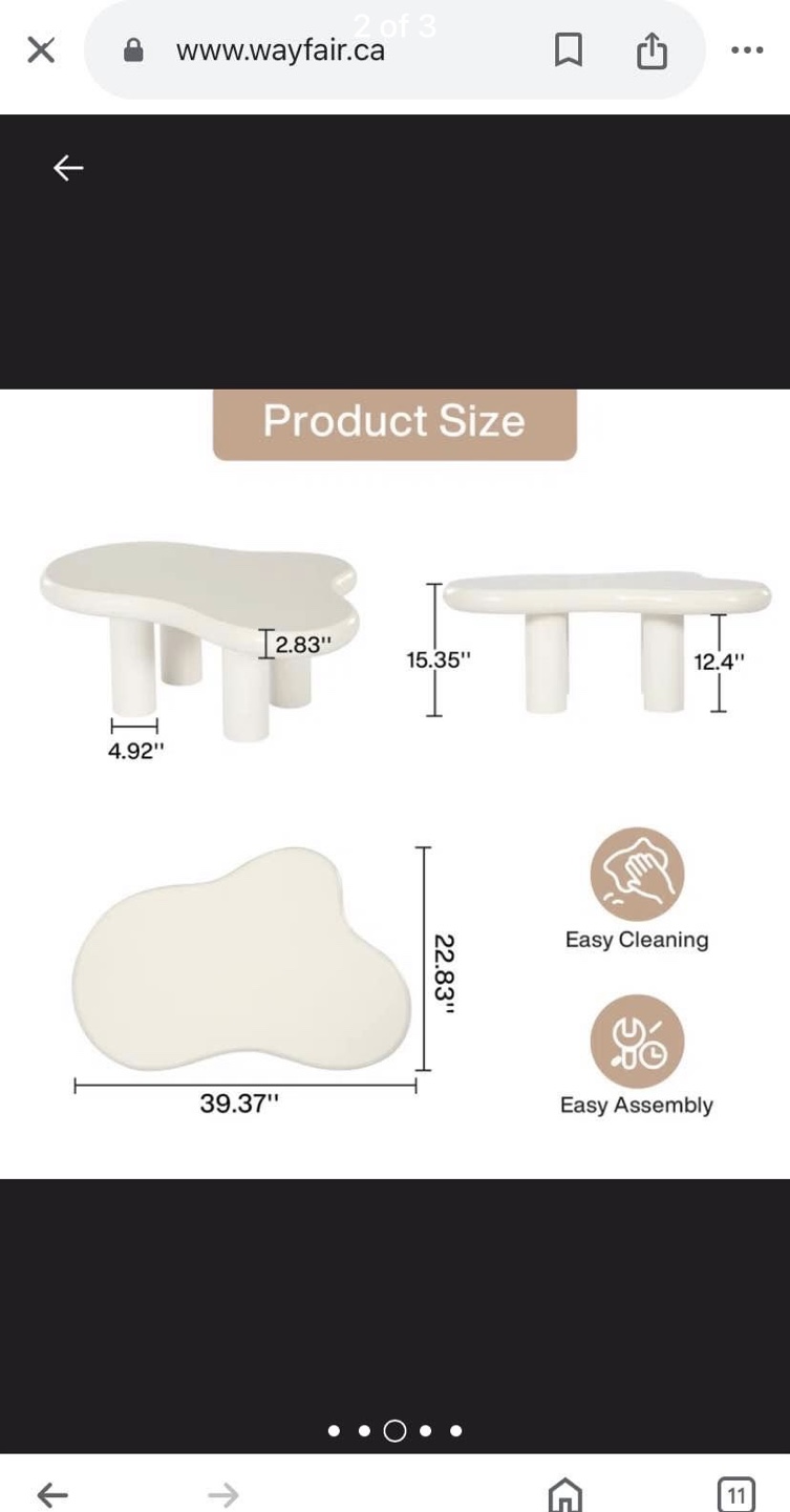 Cream Coffee Table - photo 2