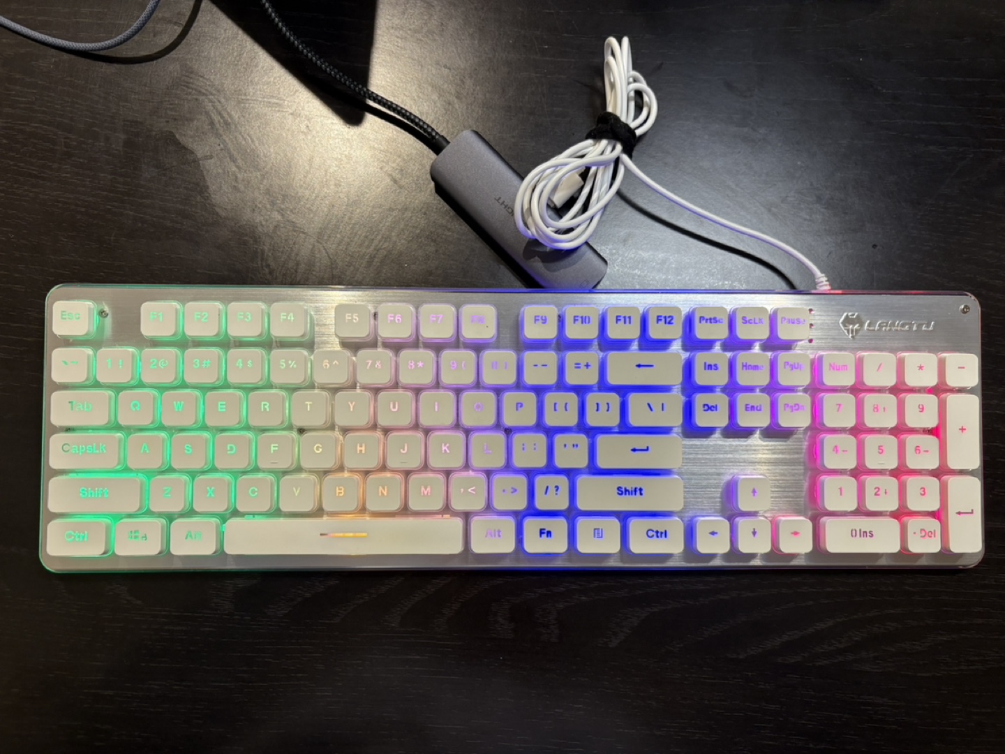 LANGTU Membrane Gaming Keyboard, Rainbow LED Backlit