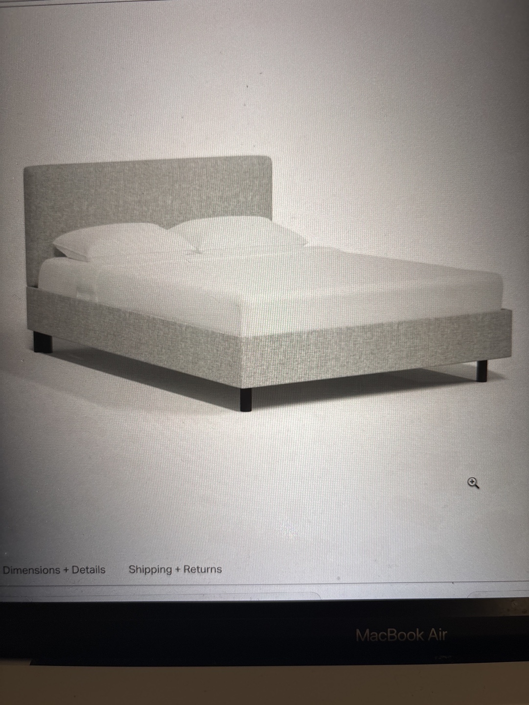 Queen Platform Bed Frame Grey Fabric