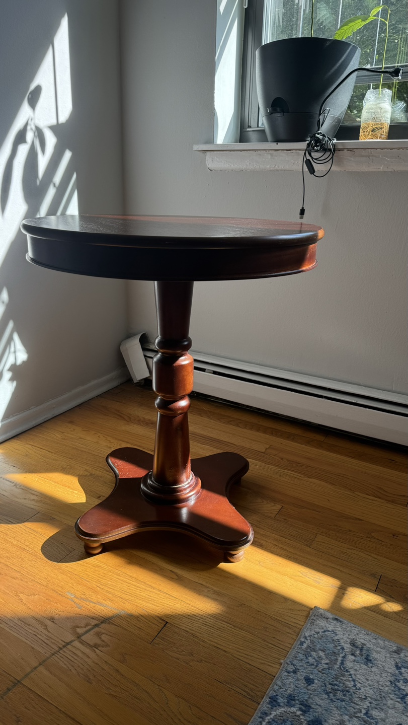 Round Wooden Accent Table