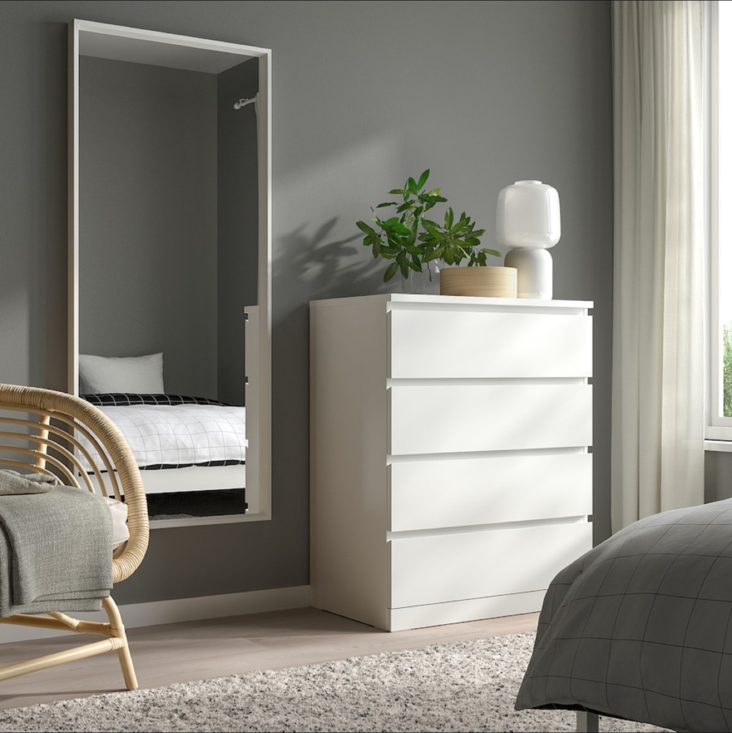 IKEA NISSEDAL Mirror, White, 65x150 cm - photo 4