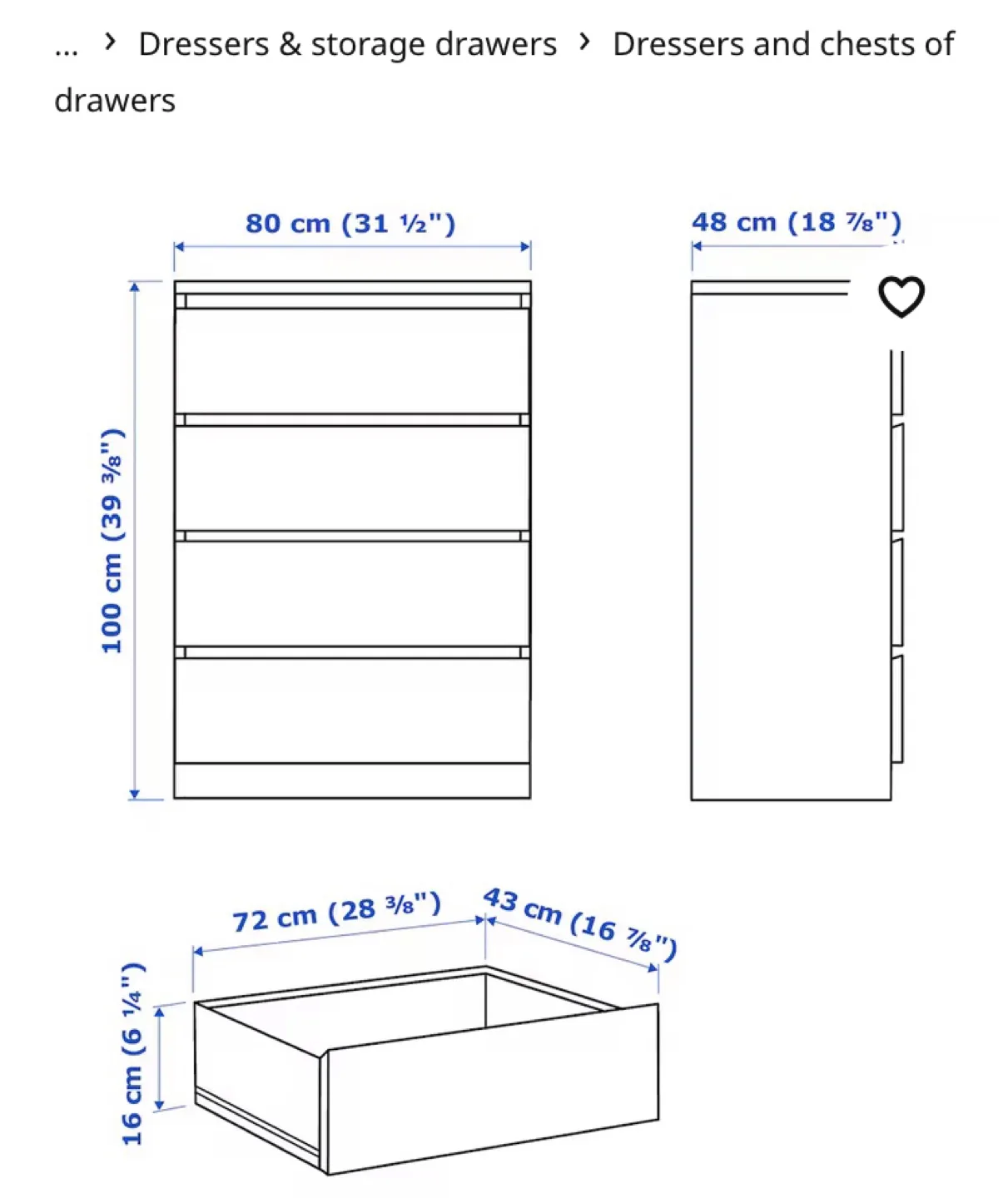 IKEA MALM 4-Drawer Dresser - Black image indicator(3)