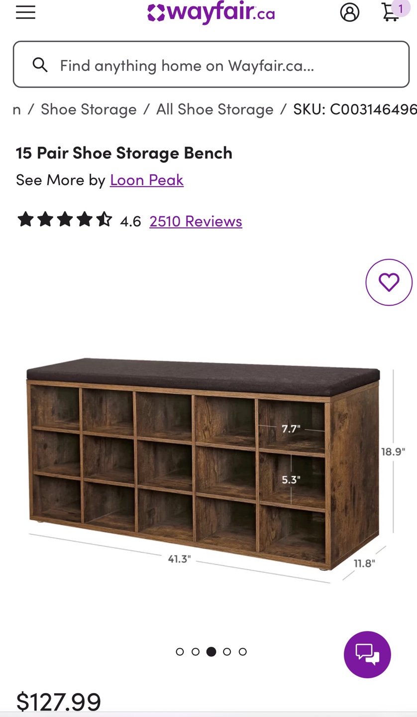 Shoe Storage Bench - photo 2