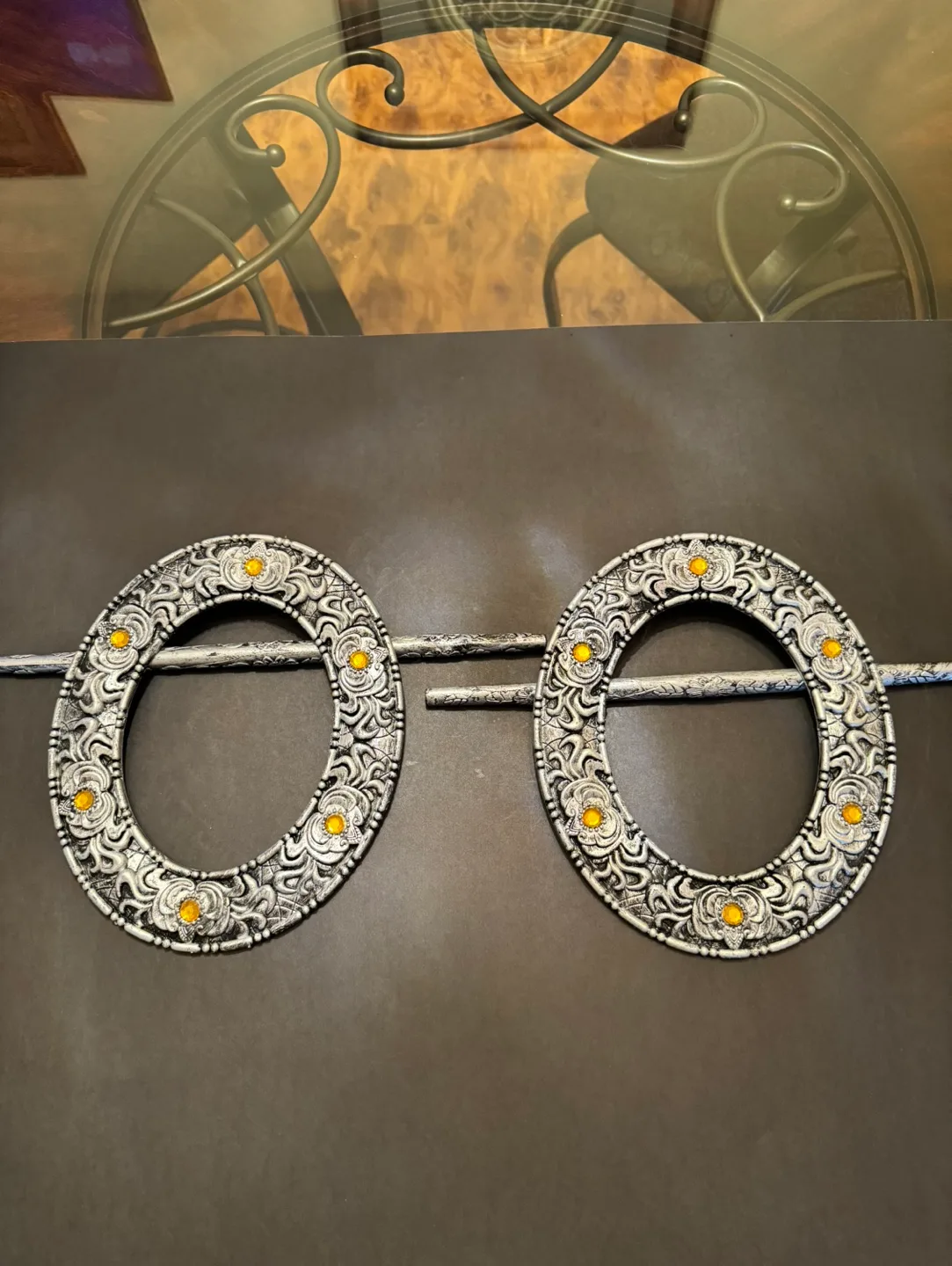 Ornate Silver Curtain Tiebacks image indicator(3)