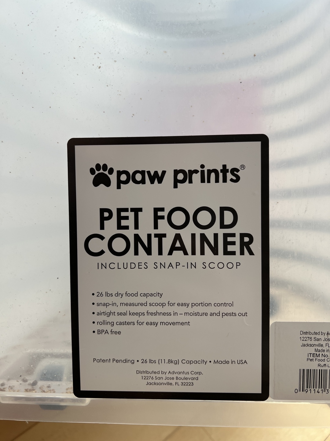 Paw Prints Pet Food Container with Scoop - photo 2
