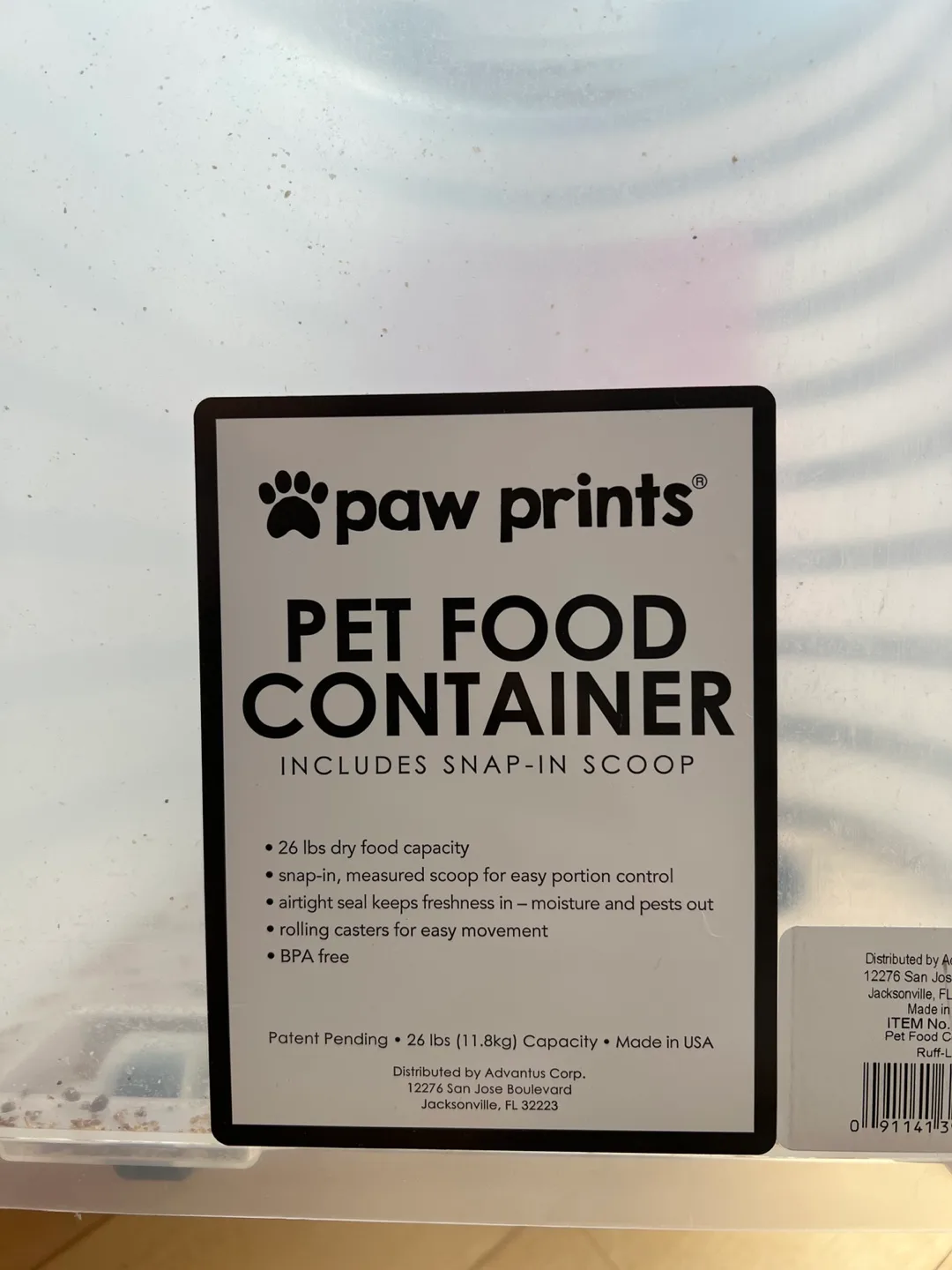 Paw Prints Pet Food Container with Scoop image indicator(2)