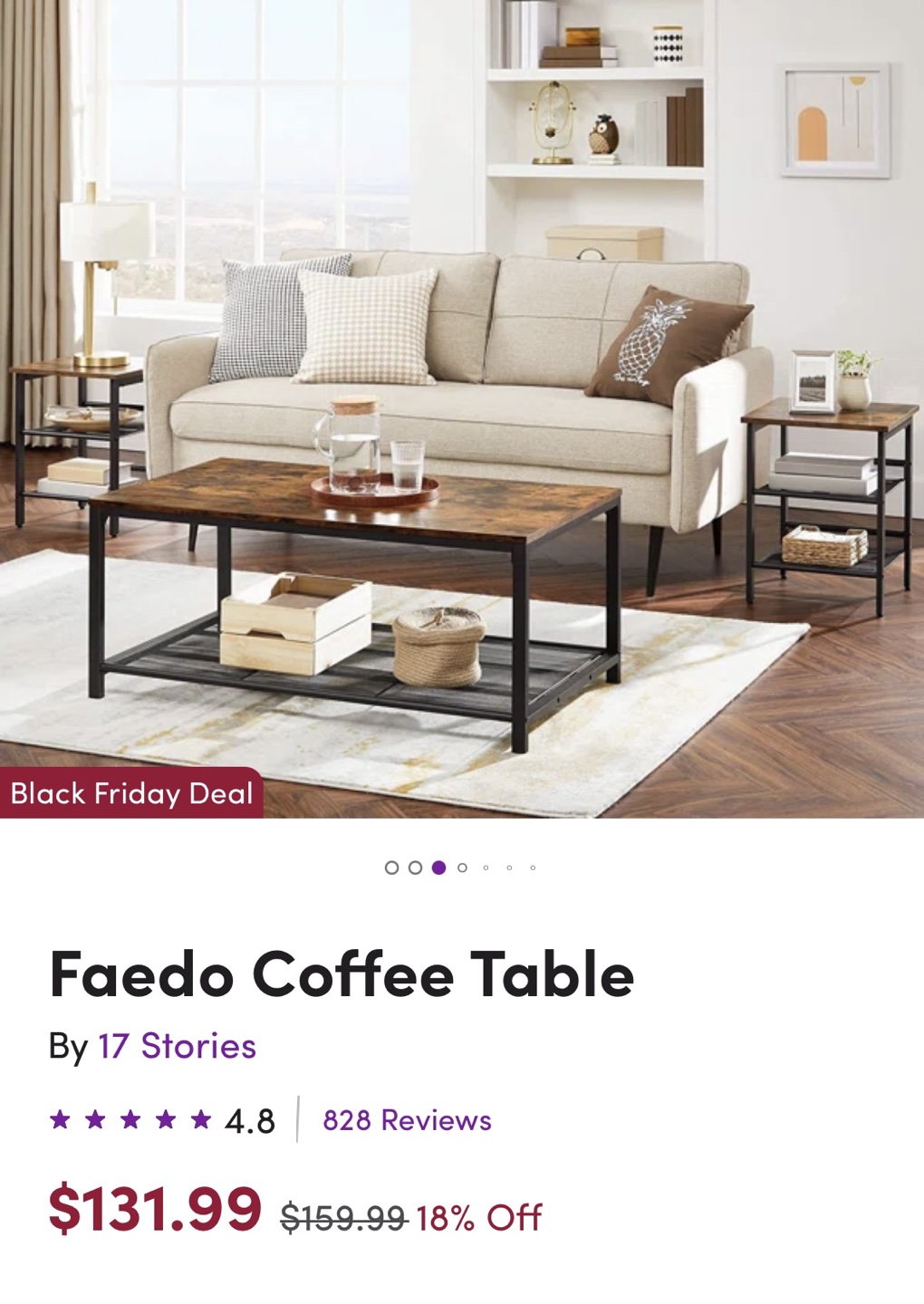 Faedo 4 Legs Coffee Table with storage - photo 2