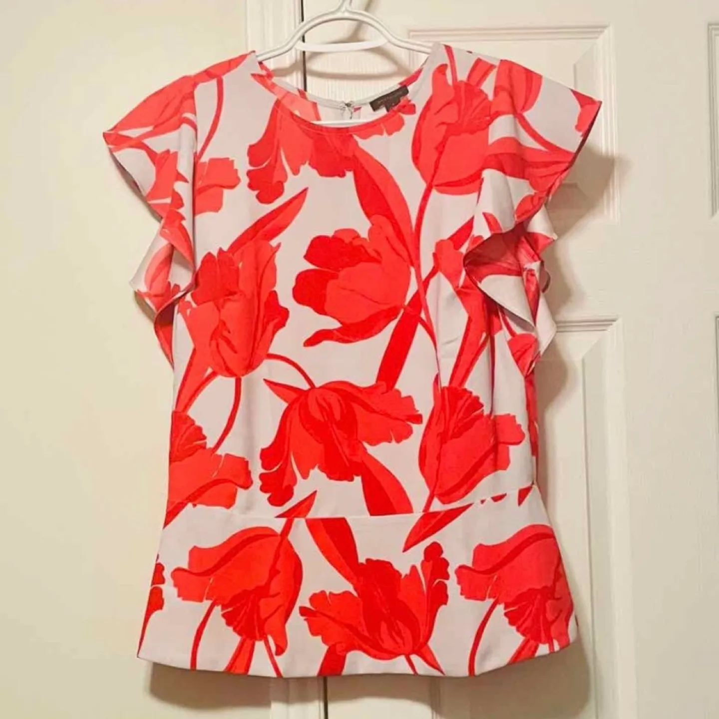 Ann Taylor Brand New with Tags Blouse with Flutter Sleeves image indicator(2)