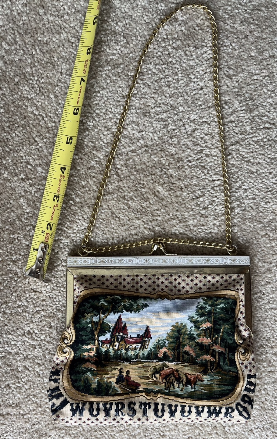 Vintage Tapestry Purse with Chain - photo 4