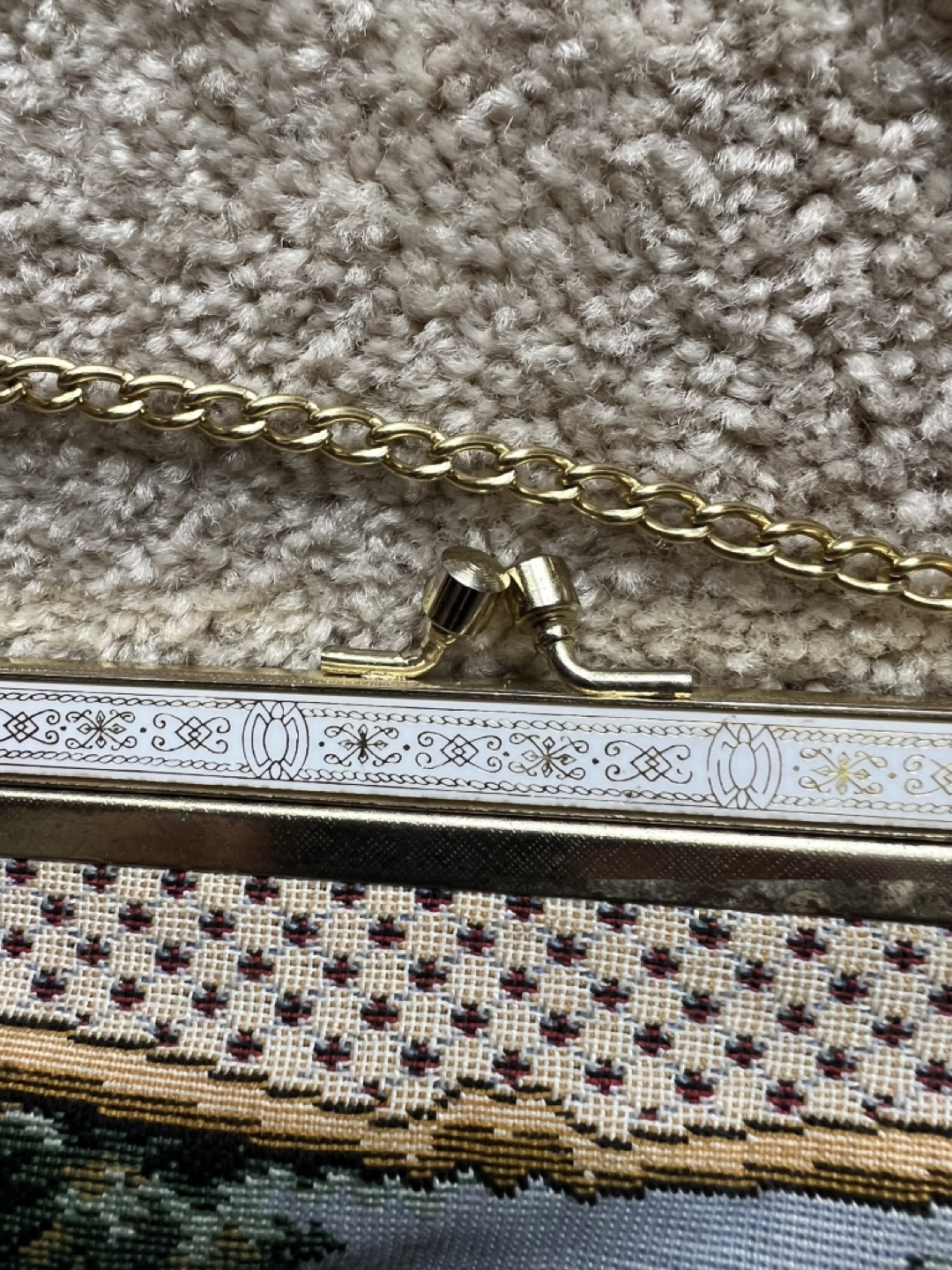 Vintage Tapestry Purse with Chain - photo 5