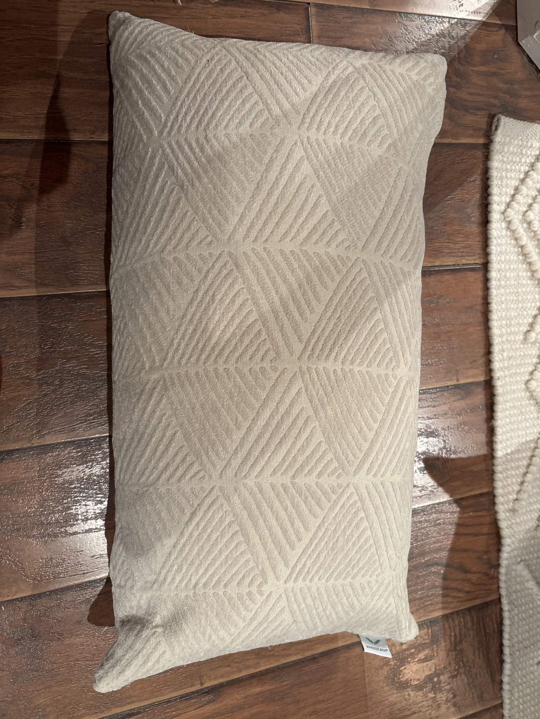 White Geometric Pillow