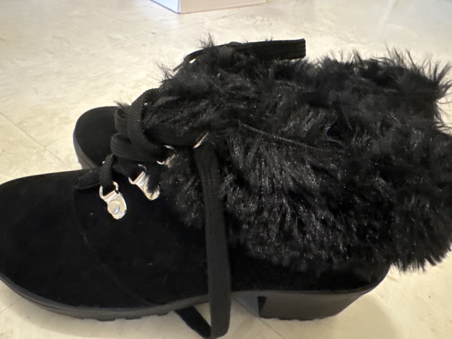 Black Furry Boots
