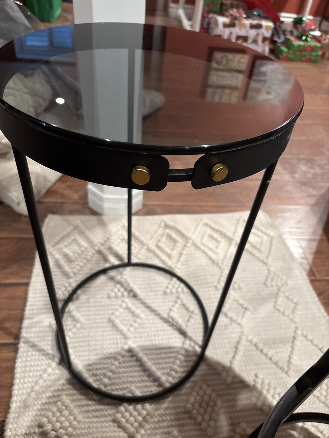 Black Side Table with Glass Top - photo 3
