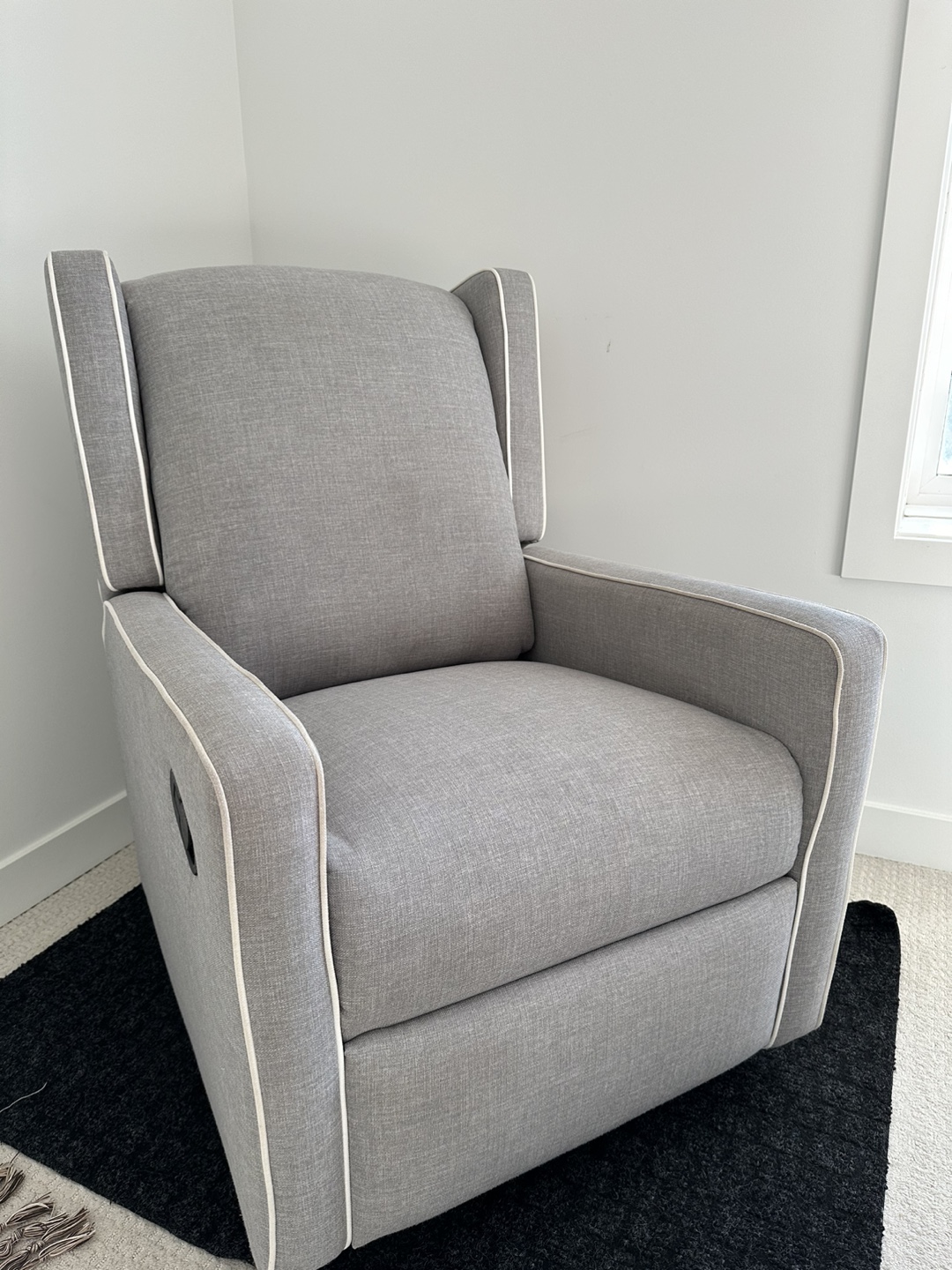 Grey Recliner with White Trim - photo 3