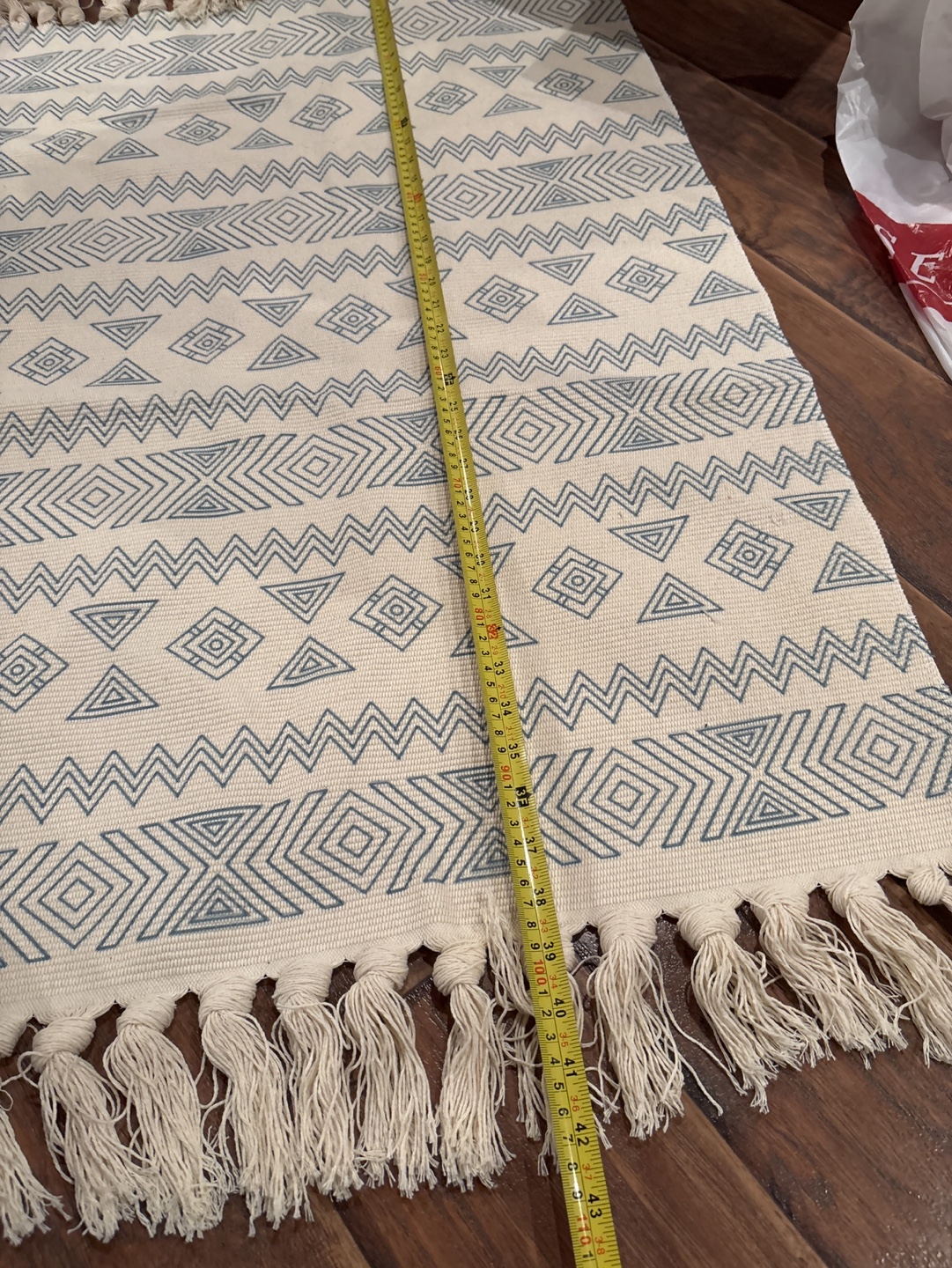 Blue and White Geometric Rug - photo 4
