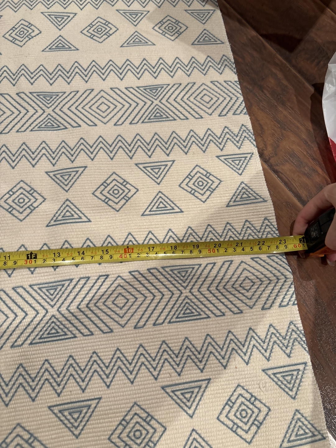 Blue and White Geometric Rug - photo 3