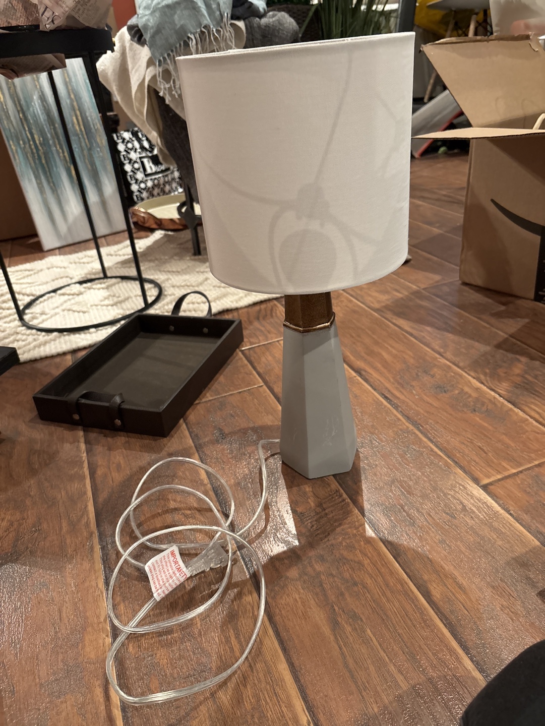 Gray Table Lamp