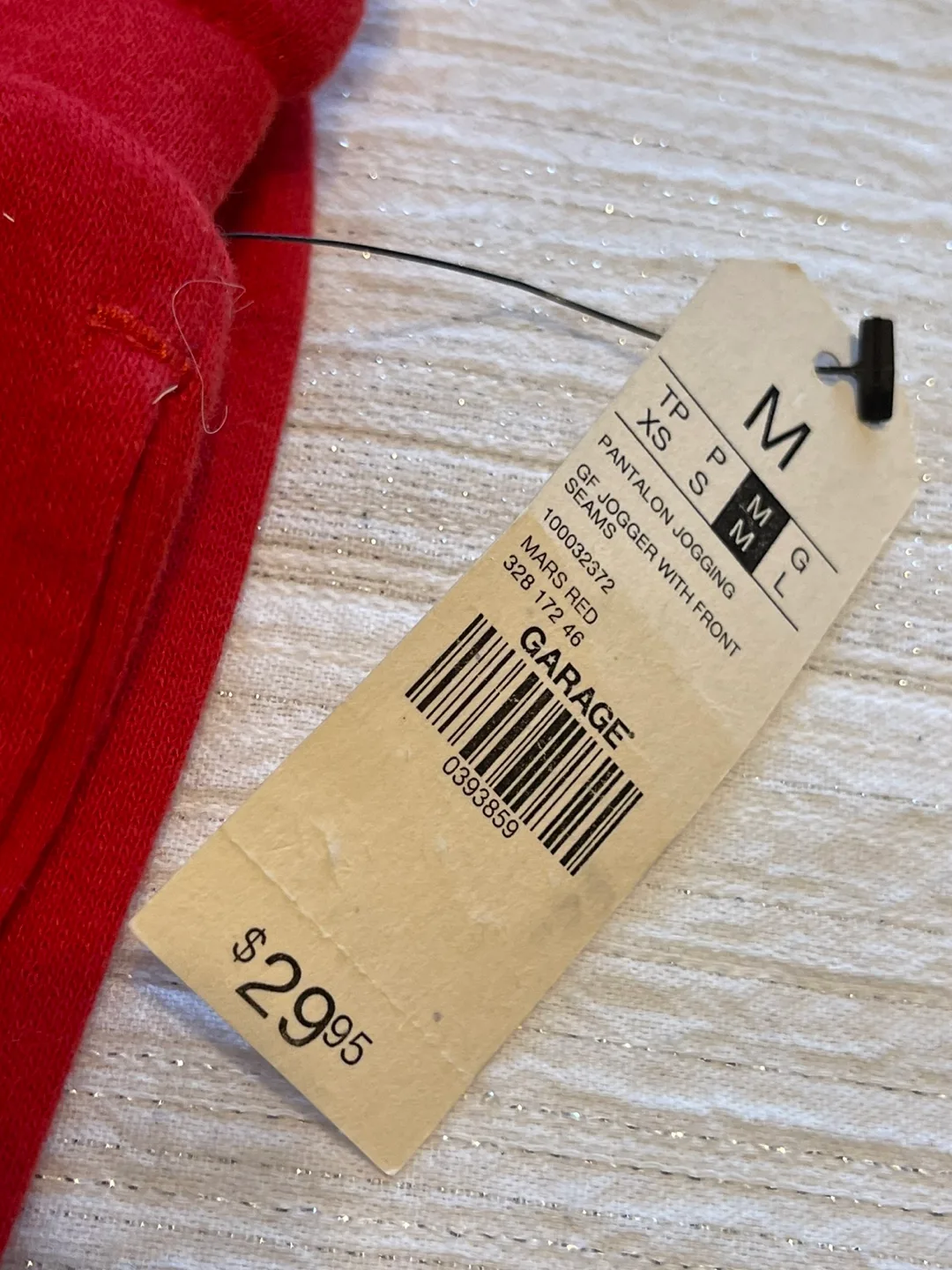 Garage Red Jogger Pants Size M image indicator(2)