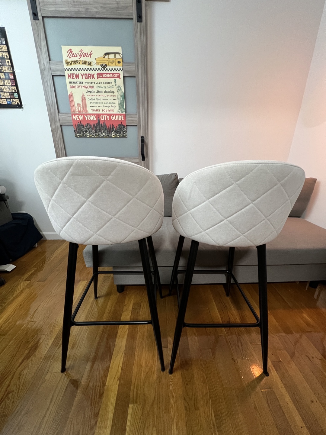 Set of 2 Light Beige Bar Stools - photo 2