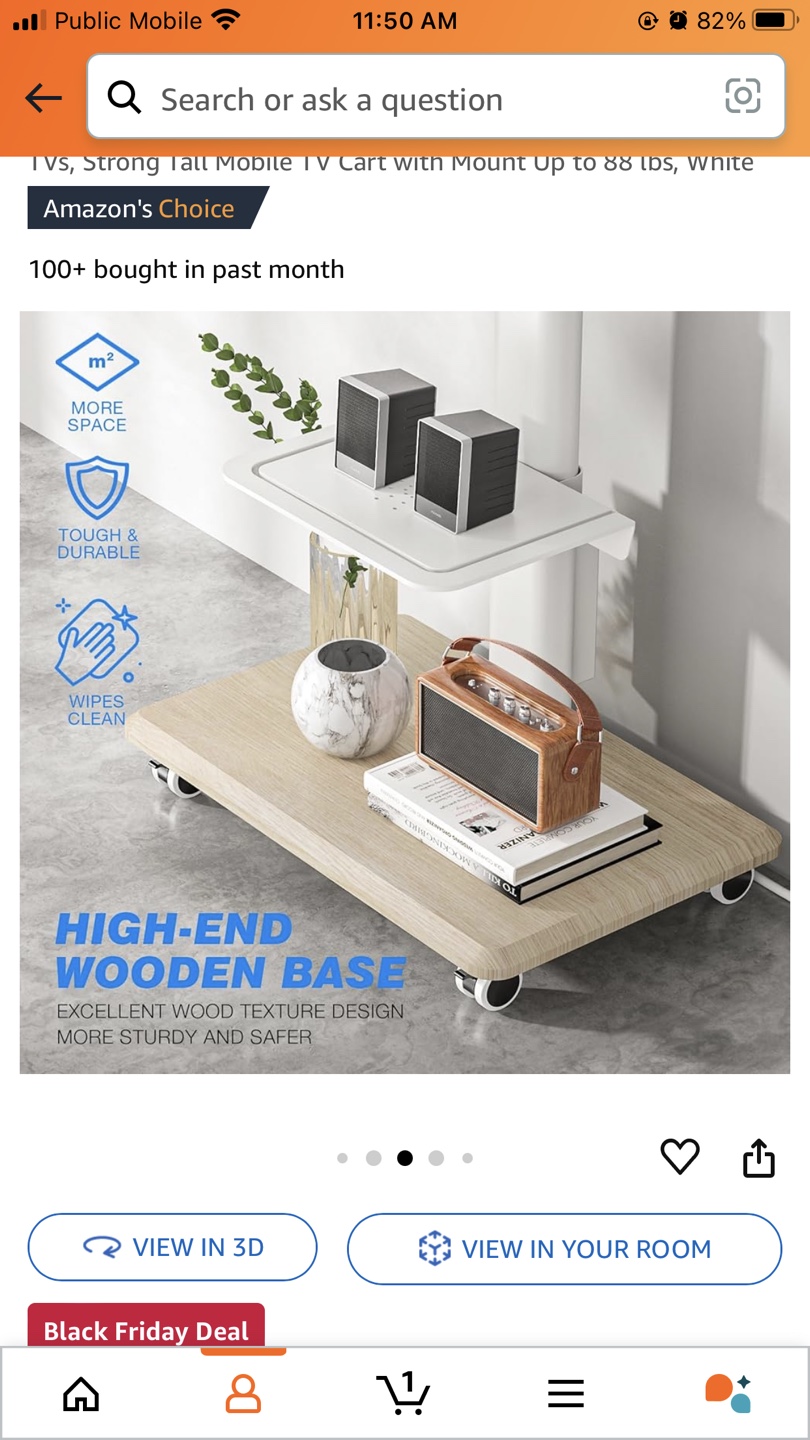 Mobile TV Mount Up to 88 lbs, White - photo 5