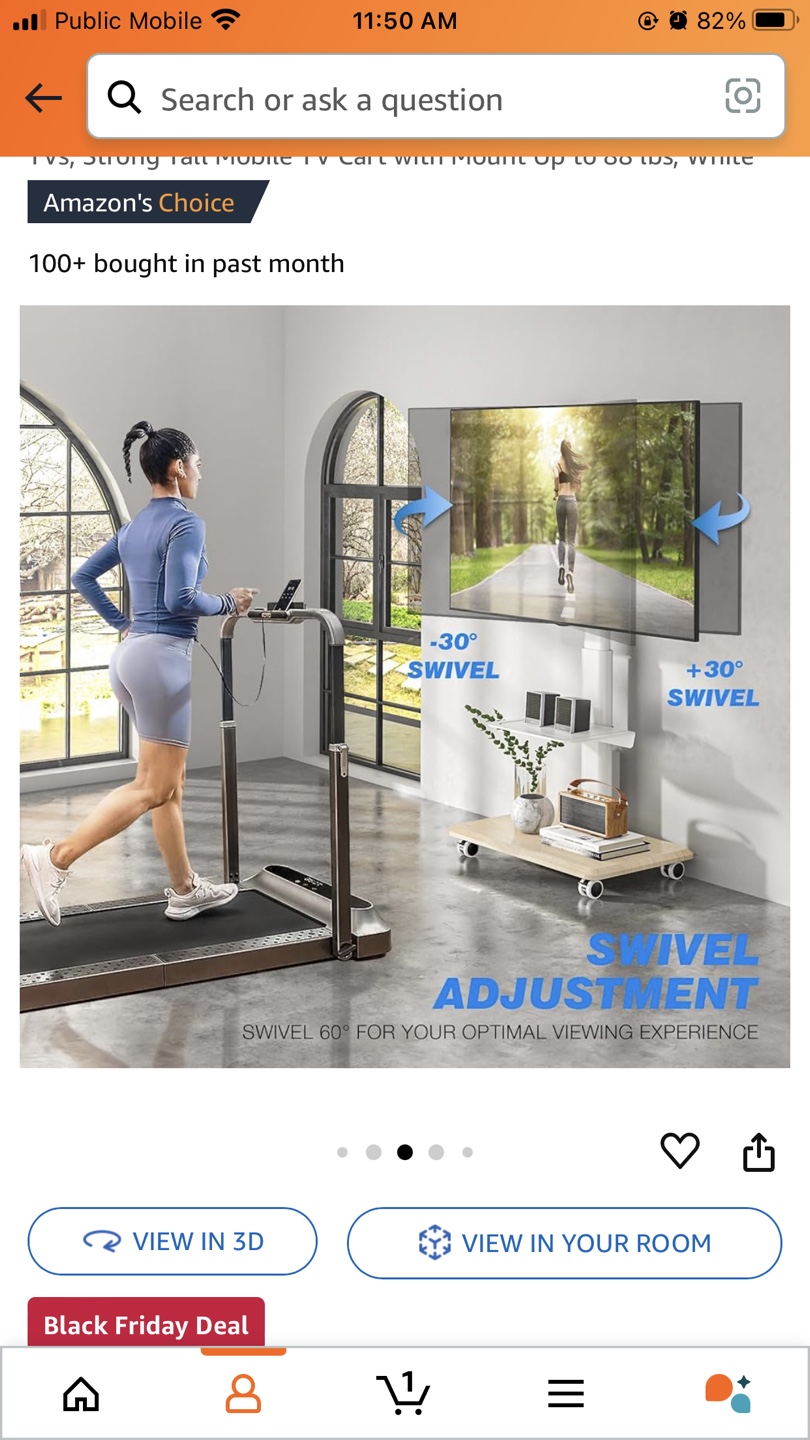 Mobile TV Mount Up to 88 lbs, White - photo 2