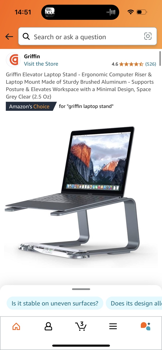 Griffin Laptop Stand - Ergonomic Computer Riser - photo 3