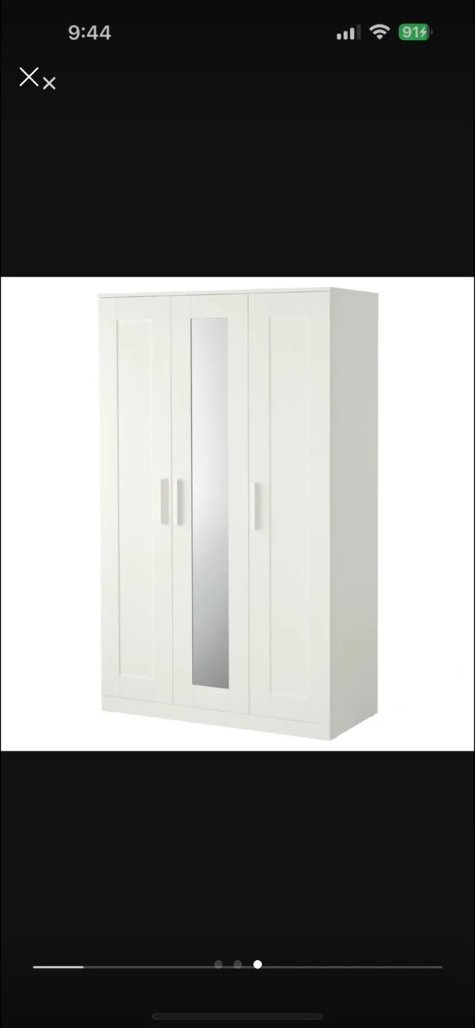 Dark Brown IKEA PAX Wardrobe with Mirror image indicator(2)