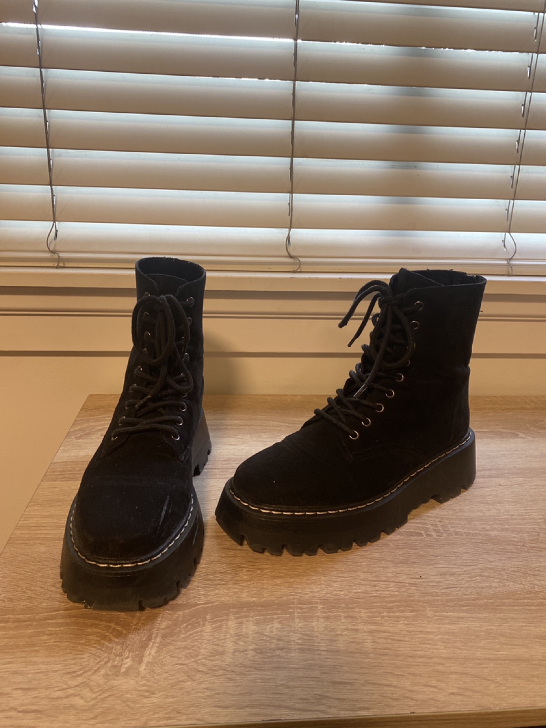 Black Suede Platform Boots