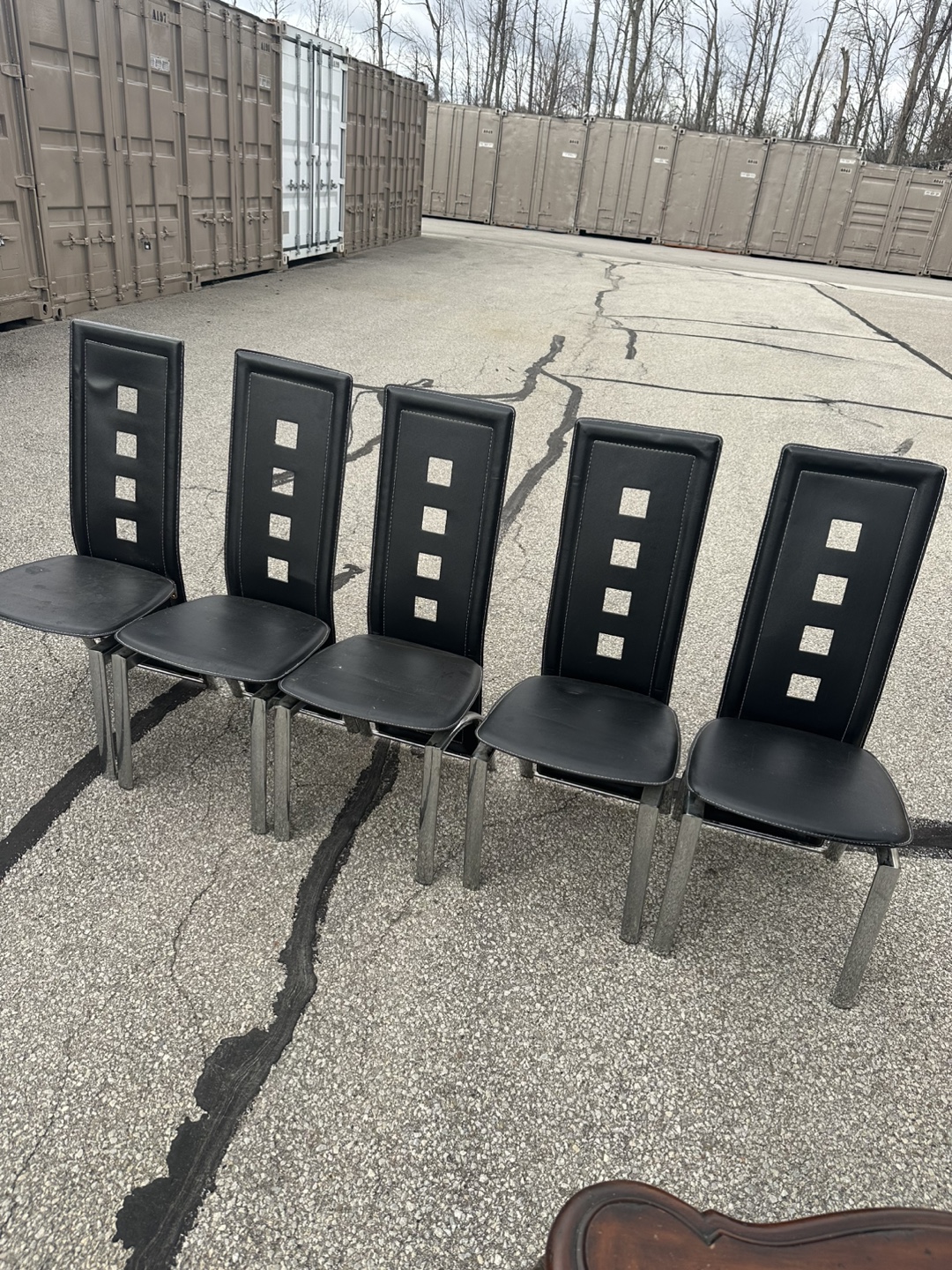 Set of 5 Black Dining Chairs