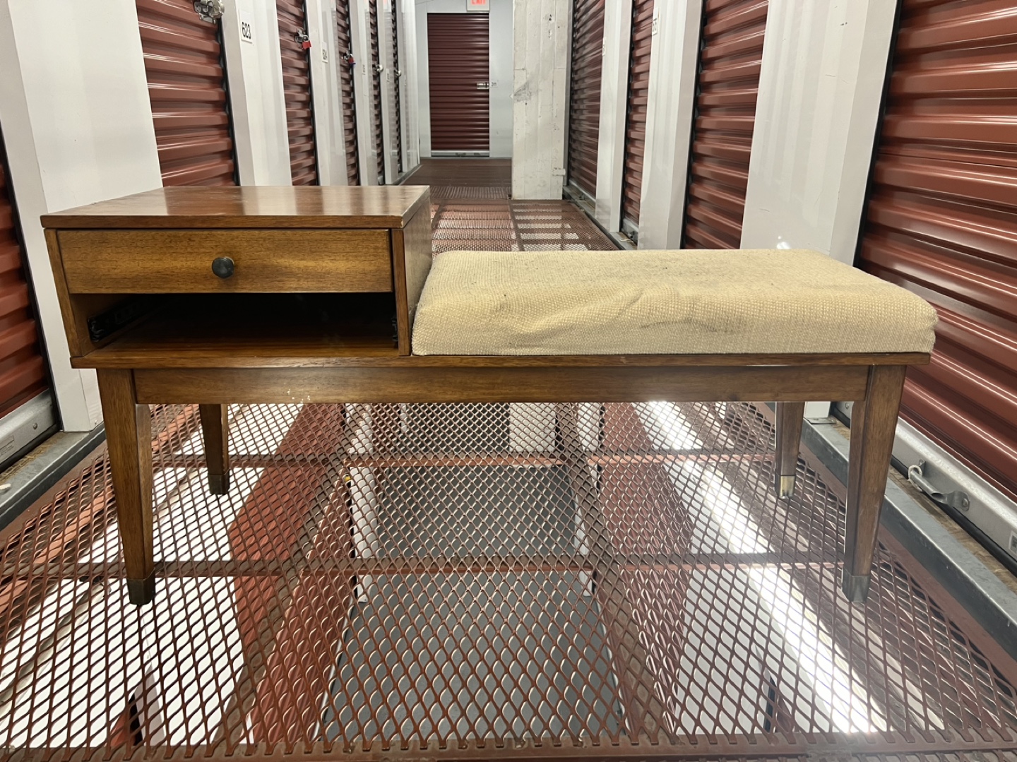 Vintage Mid-Century Modern Telephone Bench - photo 2
