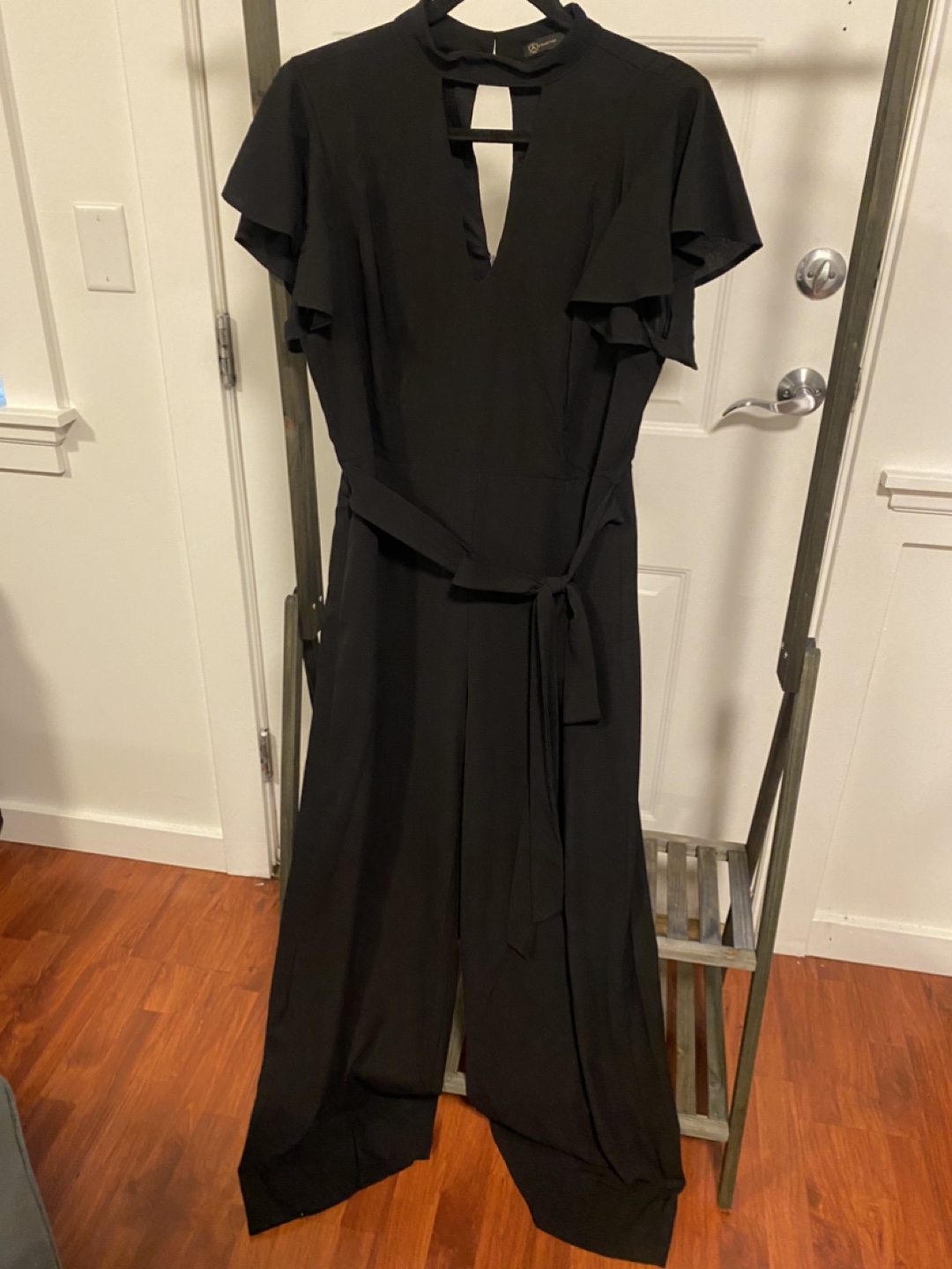 Black Jumpsuit with Flutter Sleeves
