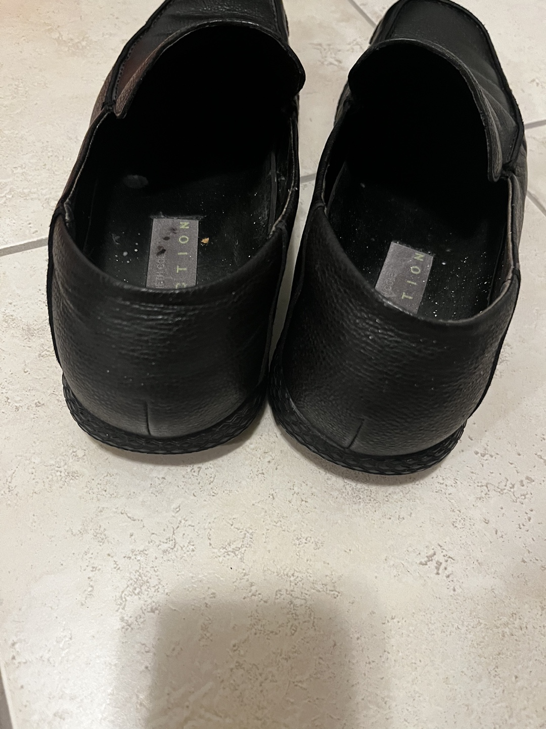 Men's Black Leather Slip-On Shoes - photo 4
