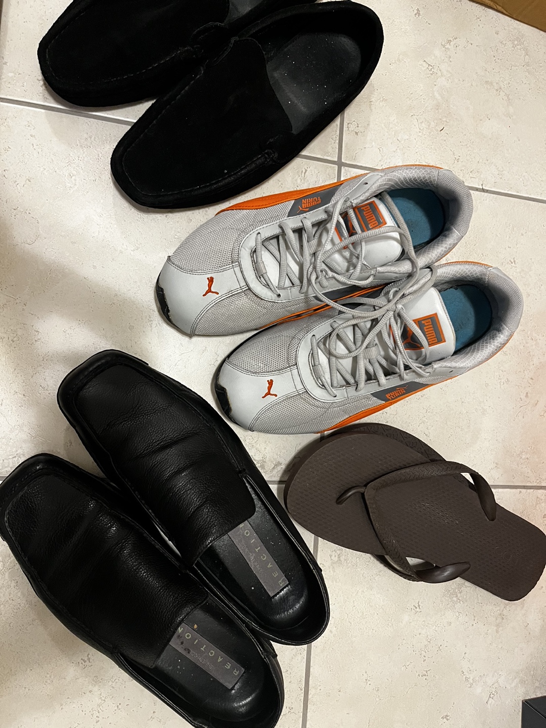Men's Black Leather Slip-On Shoes