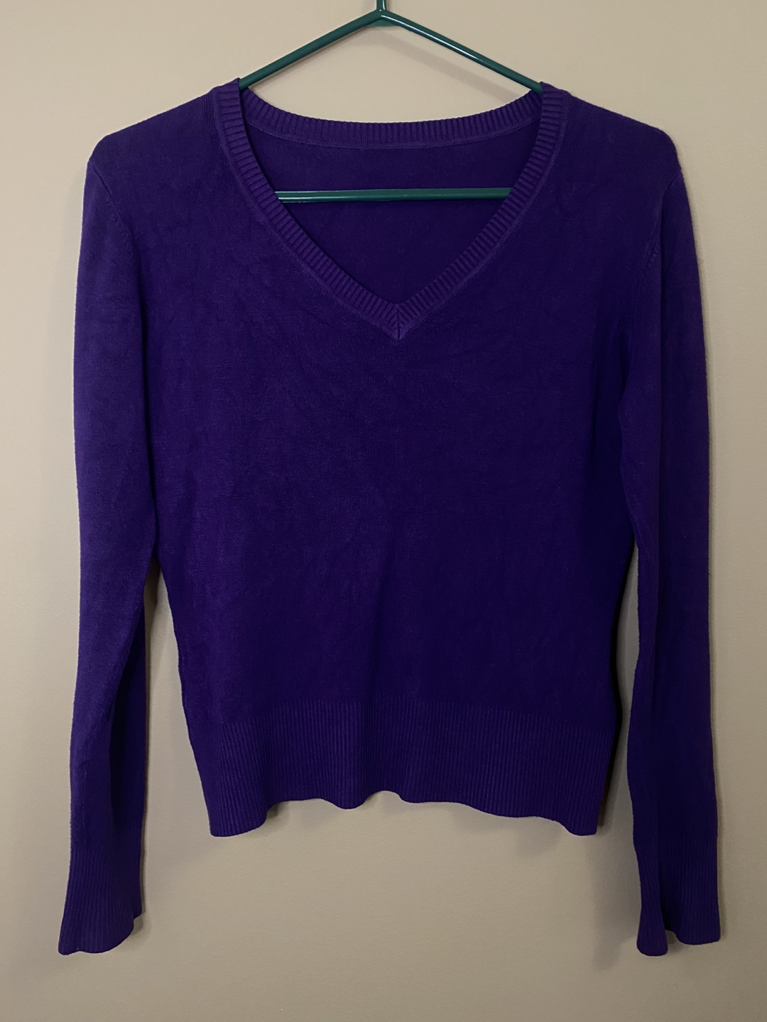 Purple V-Neck Sweater