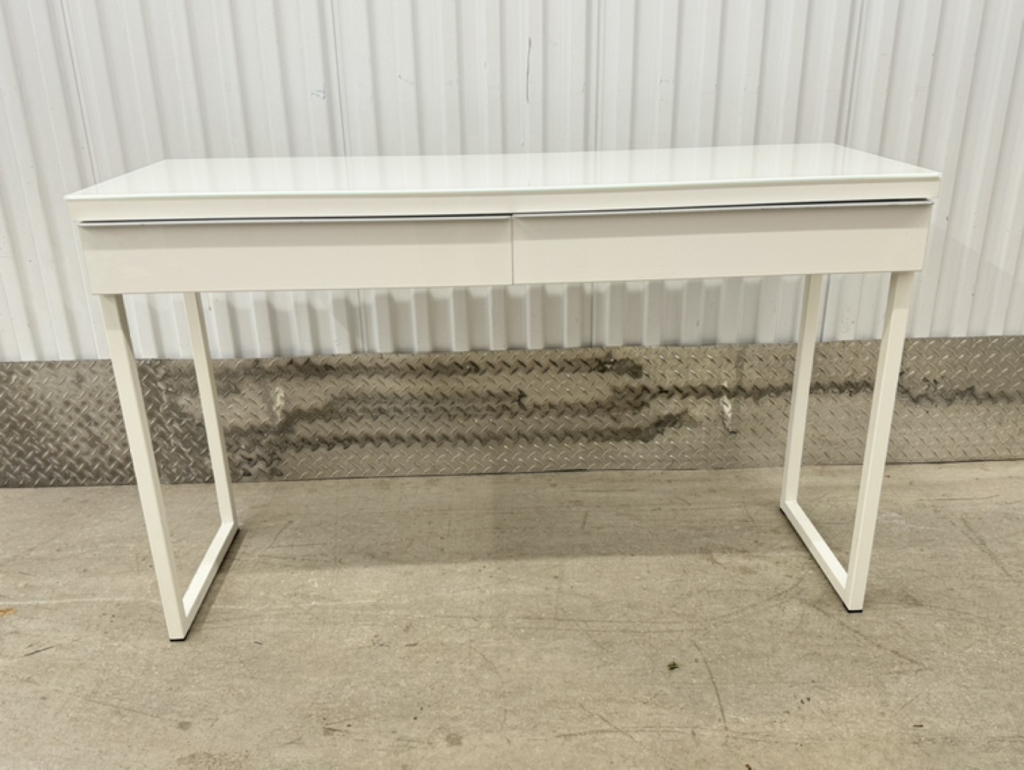 IKEA White Desk with Two Drawers - photo 3