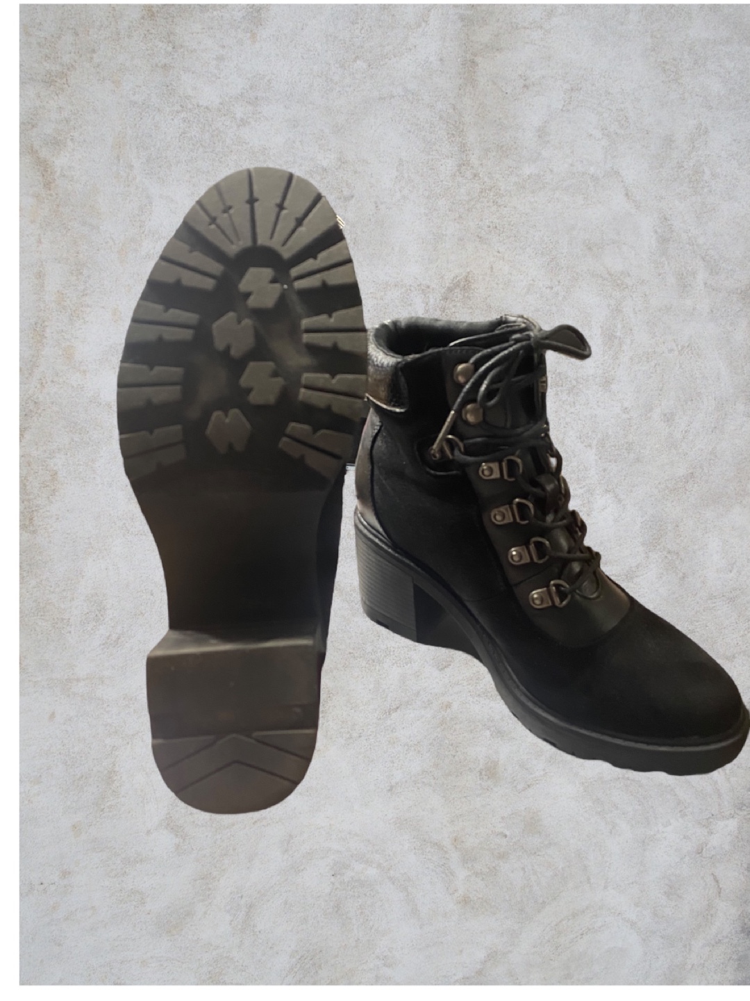Black Suede Lace-Up Booties - photo 2
