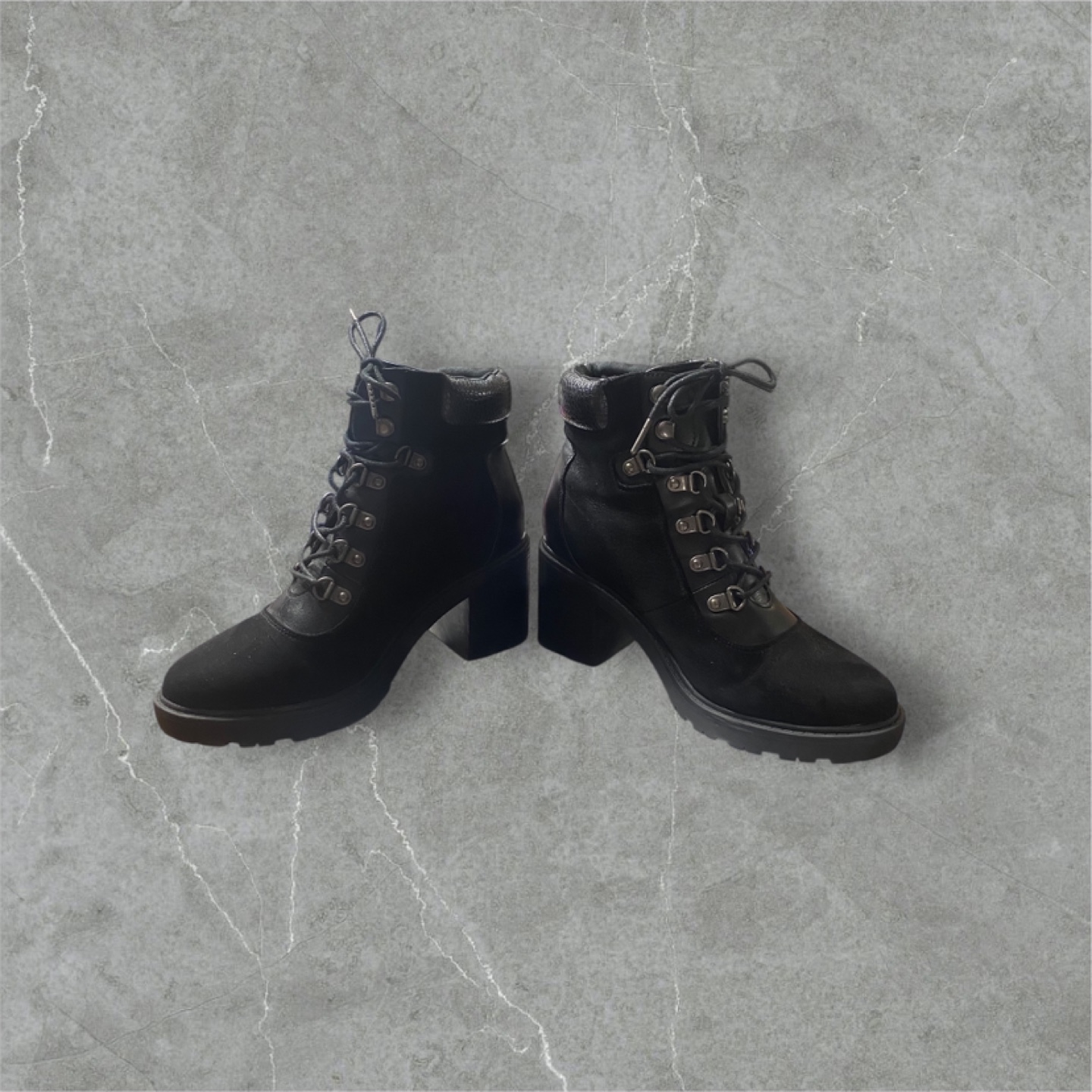 Black Suede Lace-Up Booties - photo 3