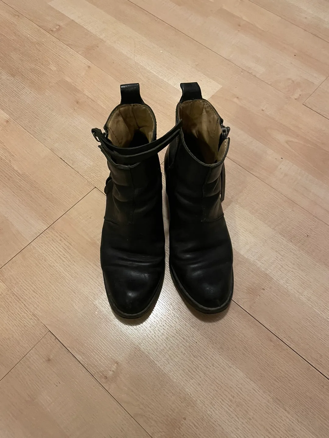 Acne Studios Black Leather Ankle Boots thumbnail