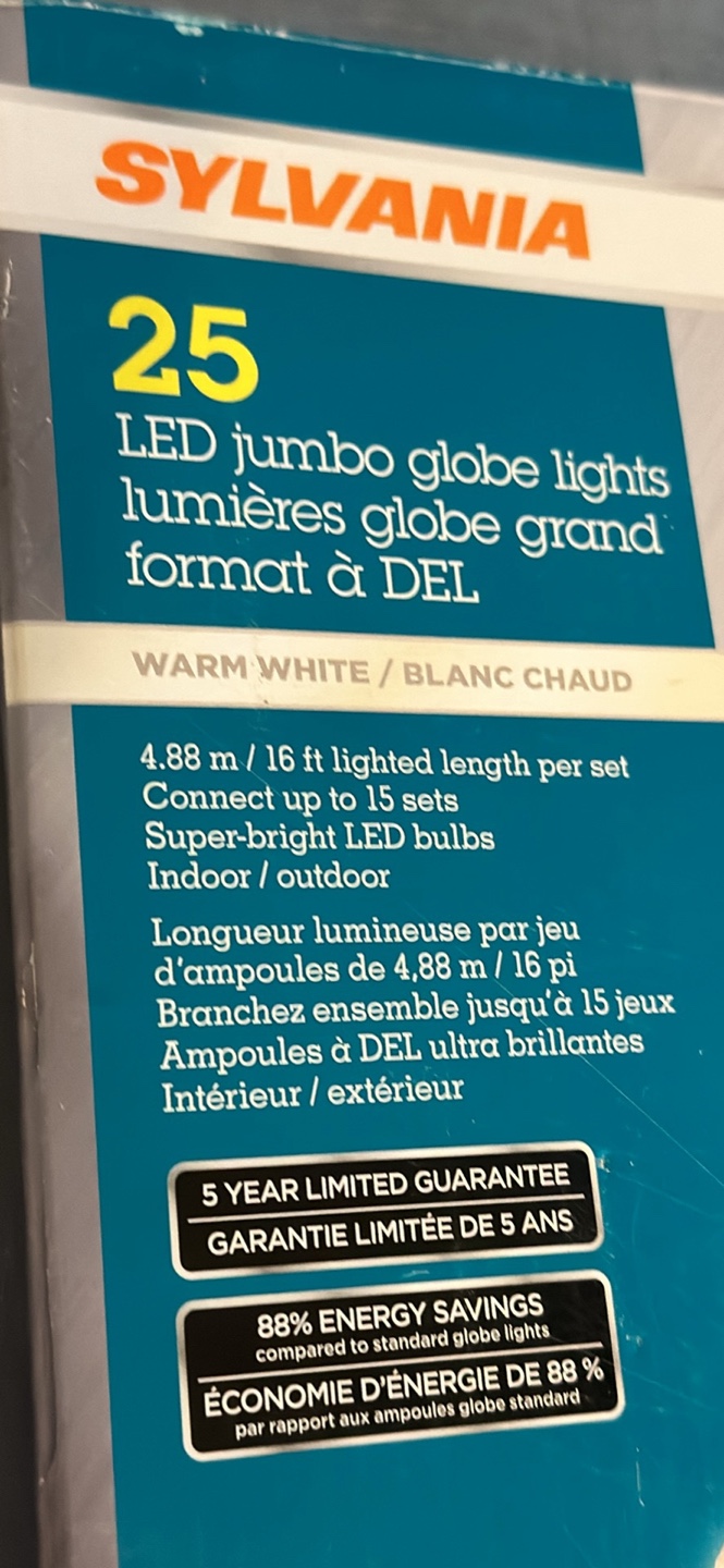 Sylvania 25 LED Jumbo Globe Lights Warm White - photo 5