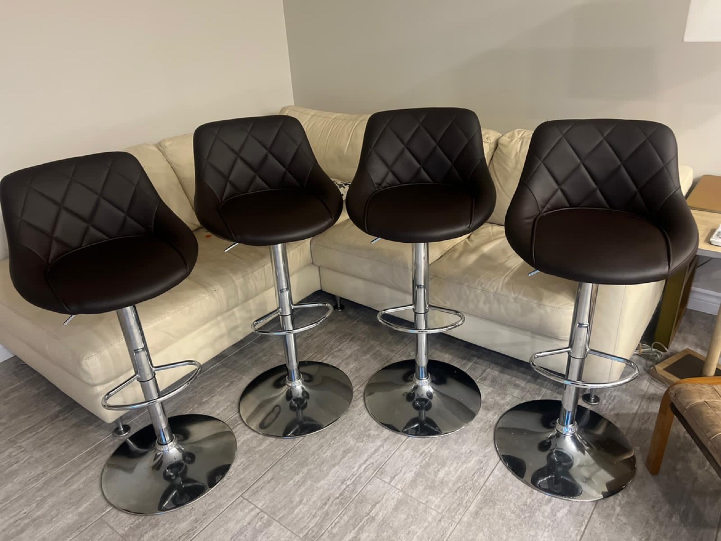 Set of 4 Brown Bar Stools