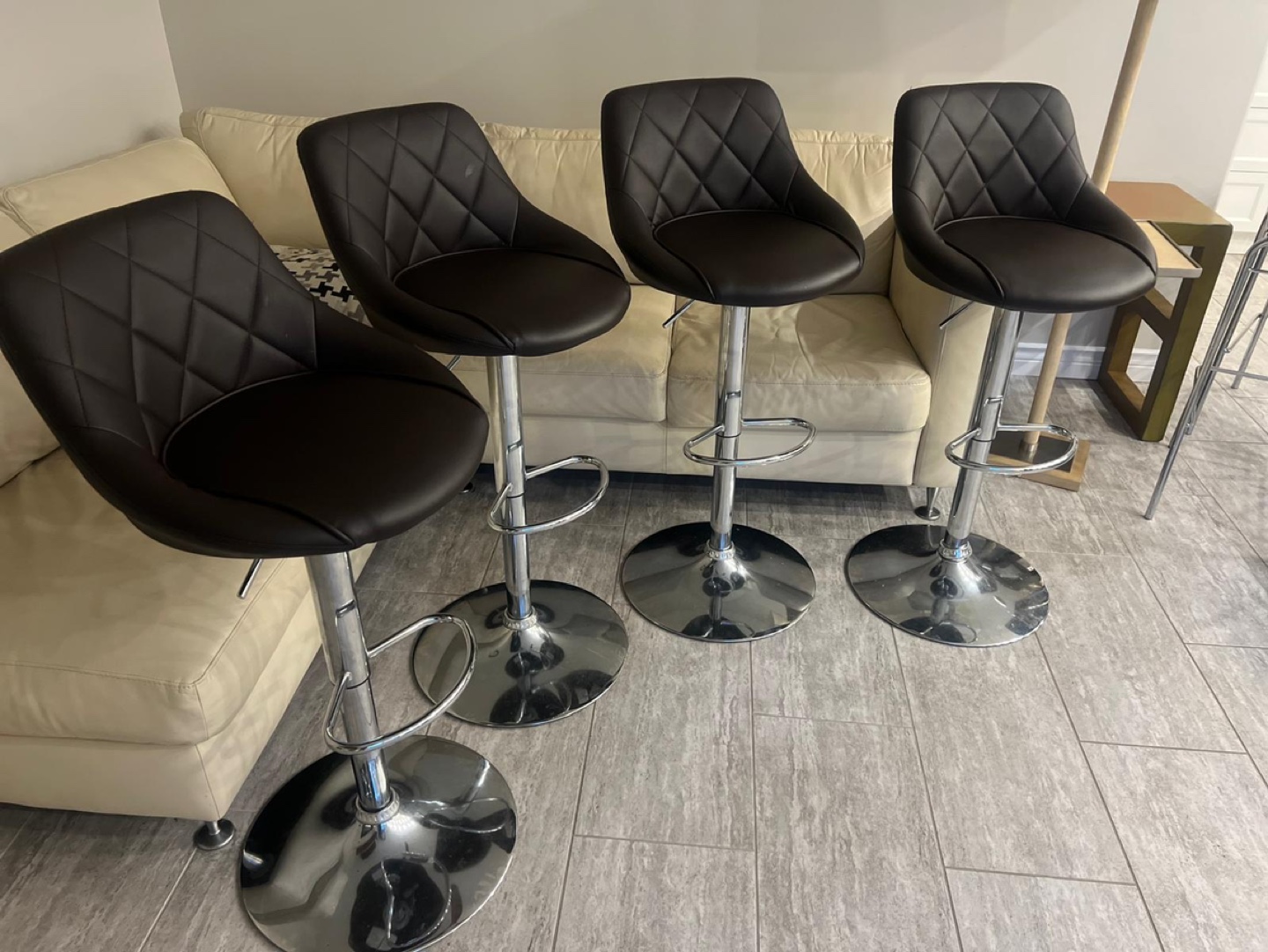 Set of 4 Brown Bar Stools - photo 3