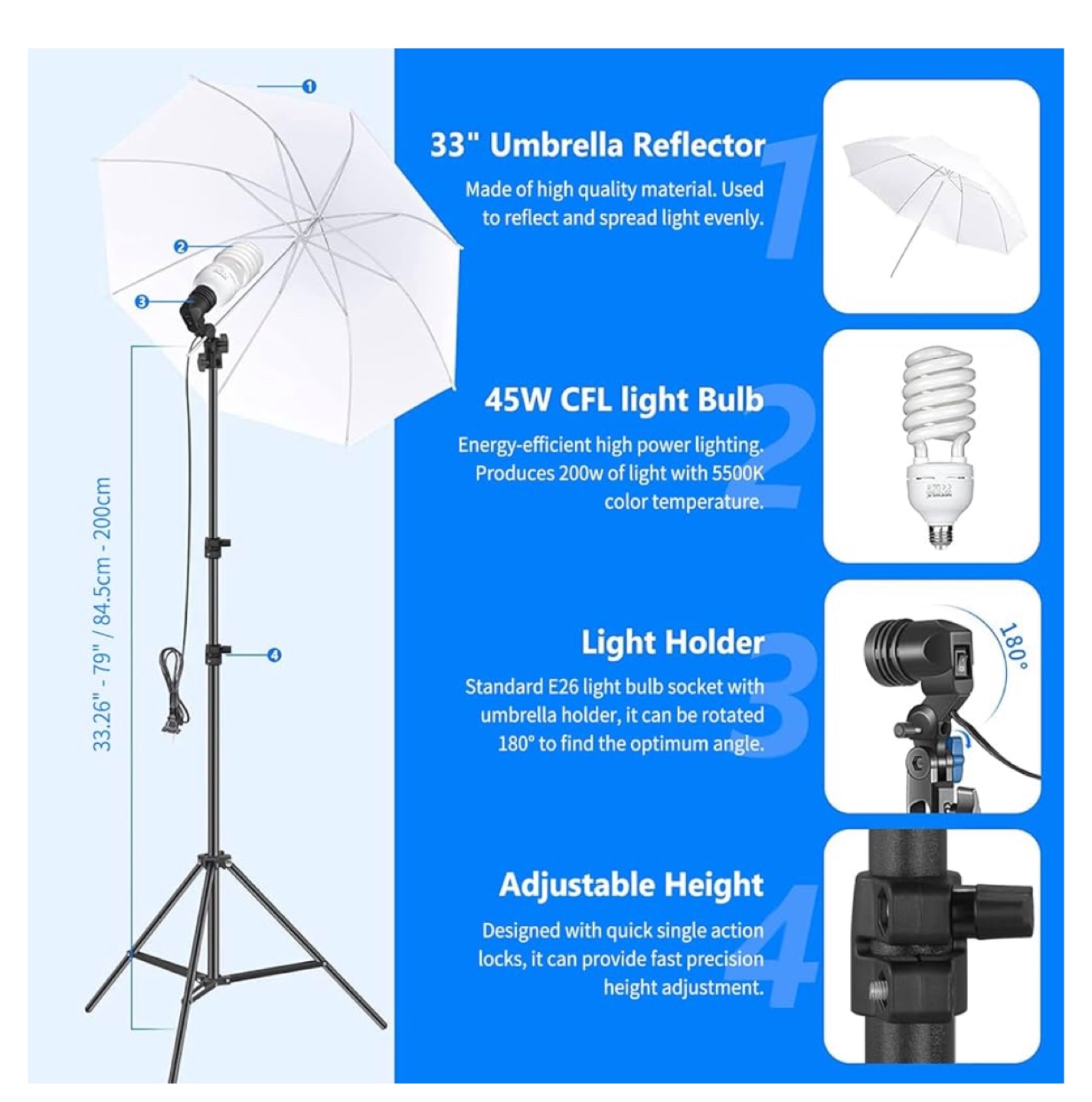 Neewer Photography Lighting Kit with Green Screen Background - photo 3