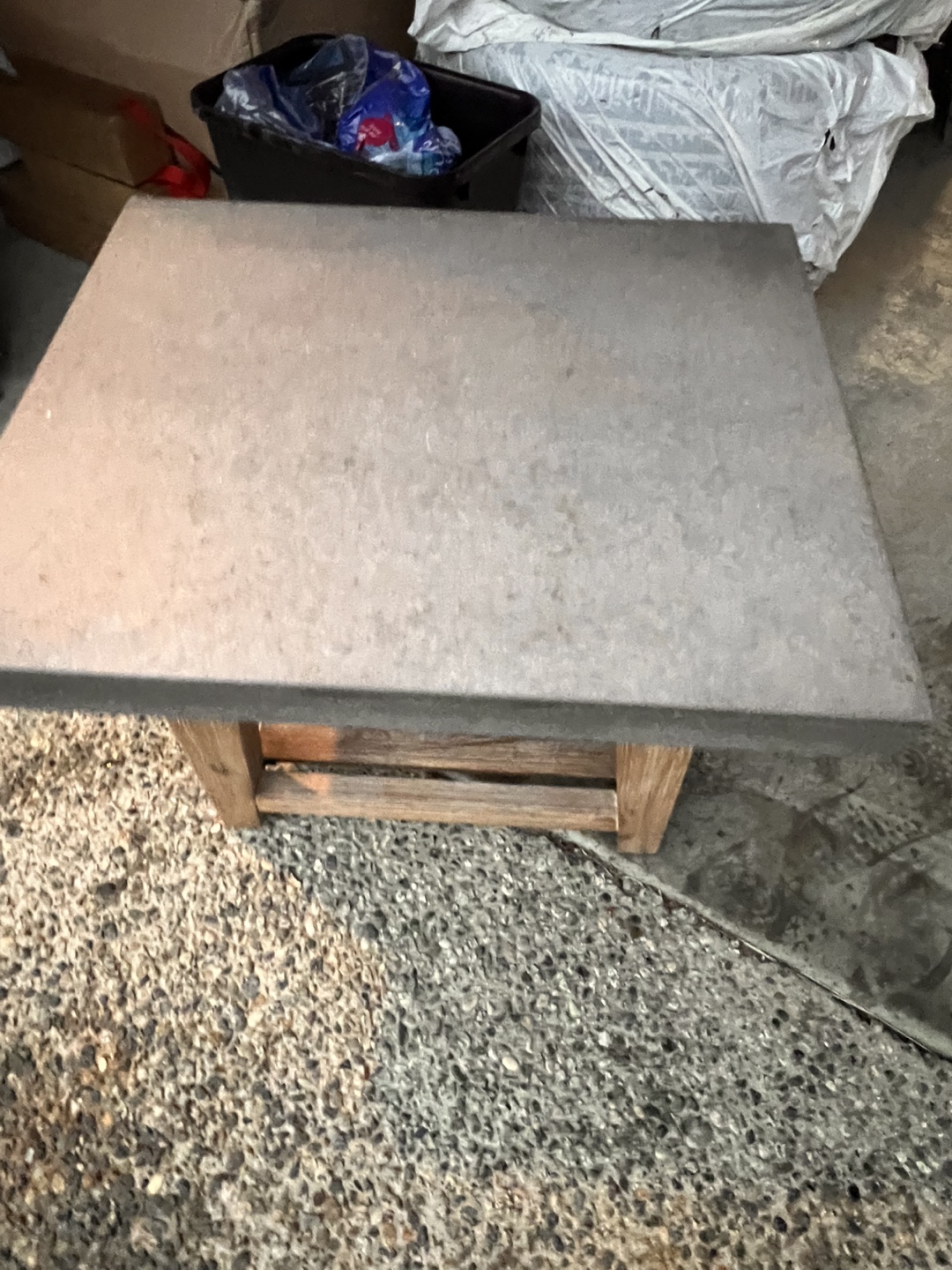 Concrete and Wood Side Table - photo 2