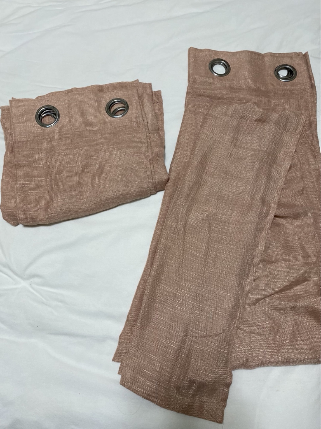 Dusty Rose Faux Linen Curtains with Grommets - photo 5
