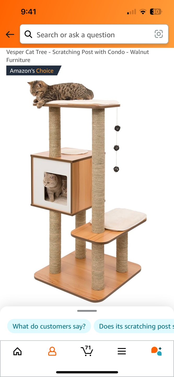 Catit Vesper Cat Tree - Walnut
