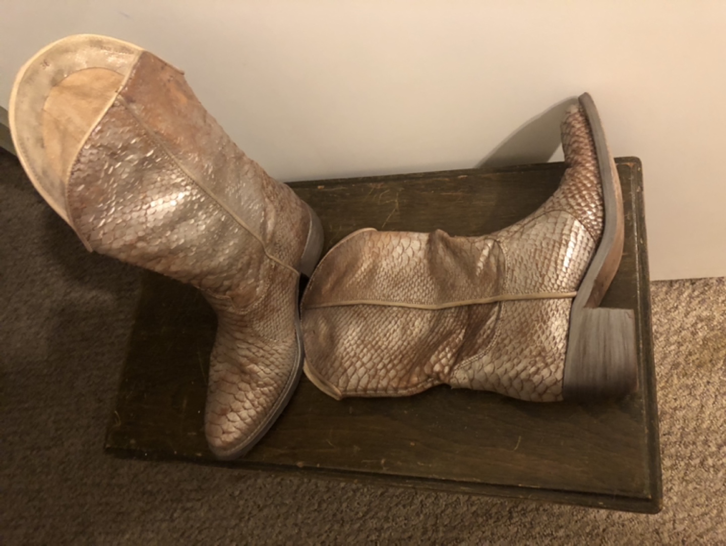 Brown Snake Skin Cowboy Boots