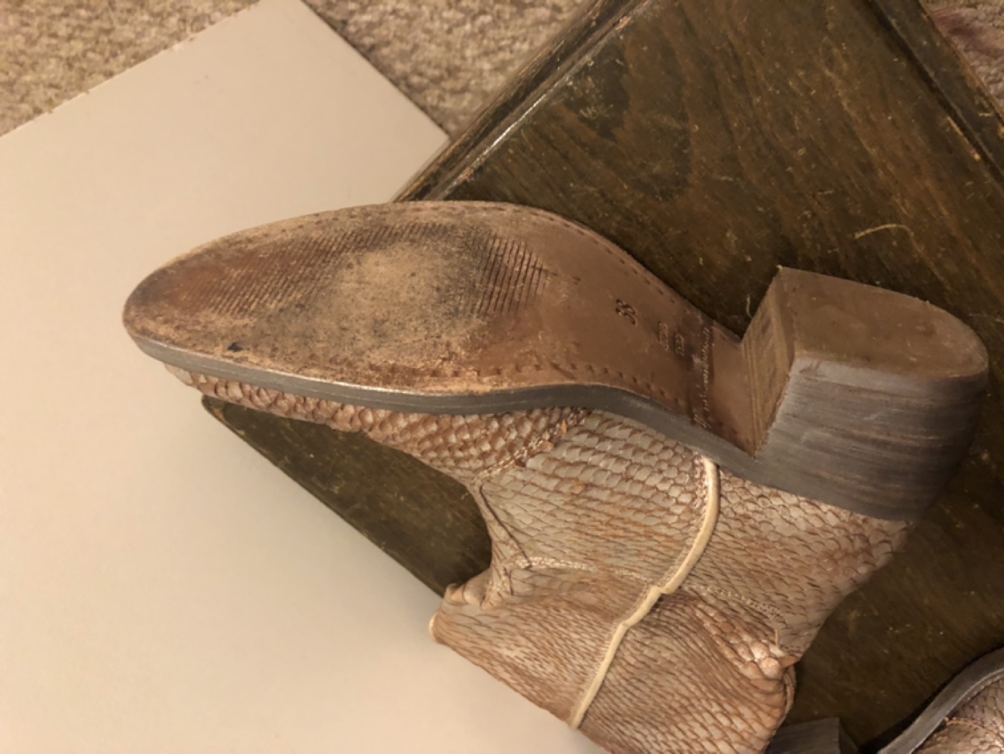 Brown Snake Skin Cowboy Boots - photo 2